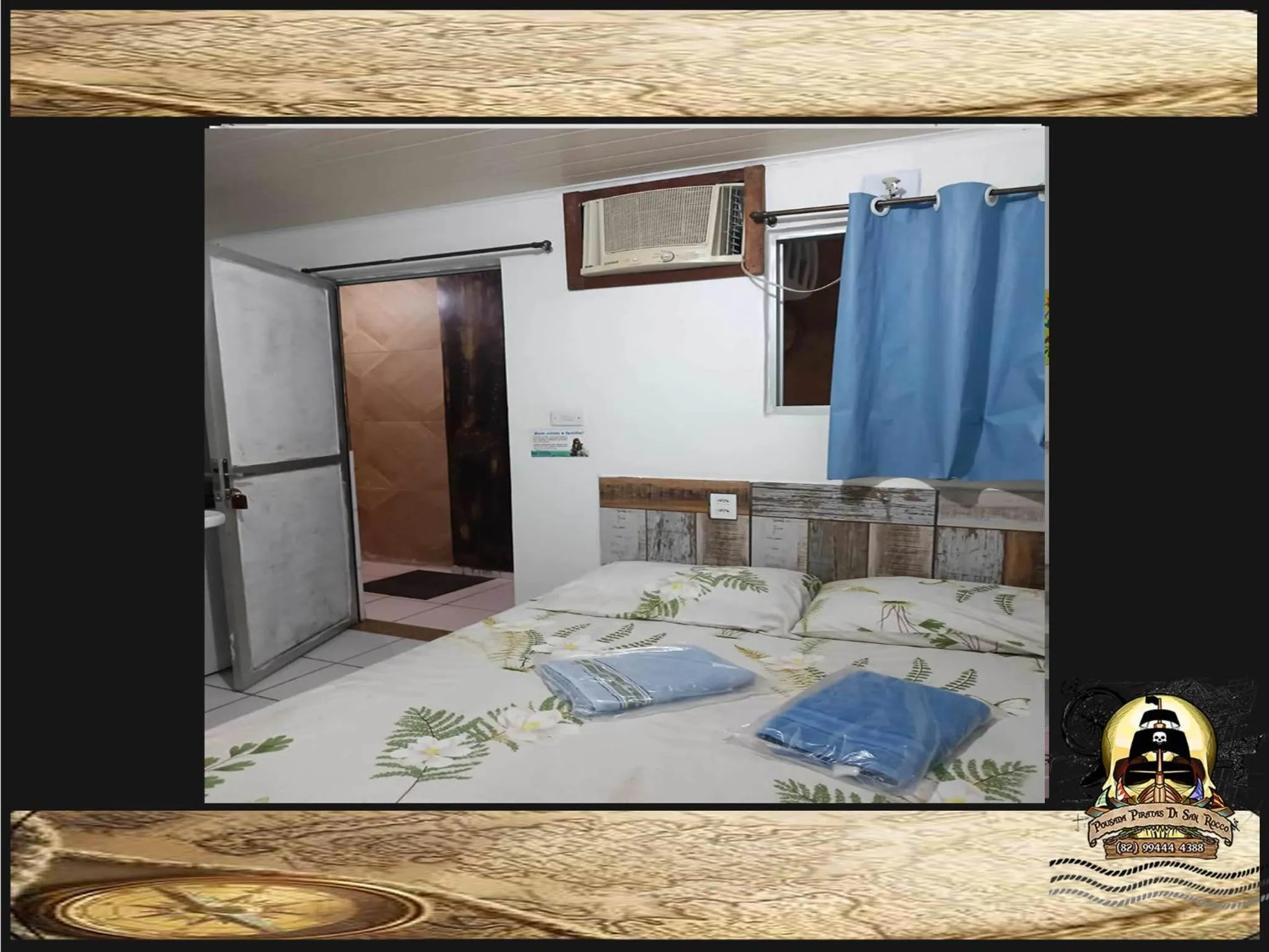 Bed in Pousada Piratas Di San Rocco