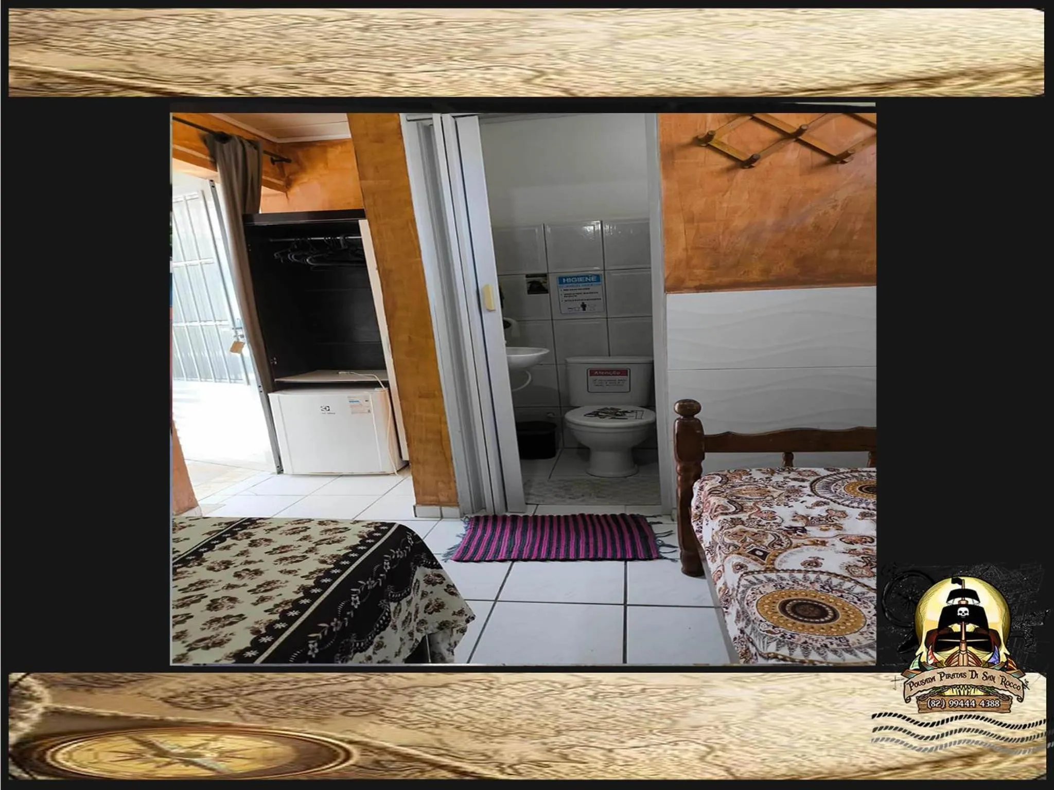 Bed in Pousada Piratas Di San Rocco