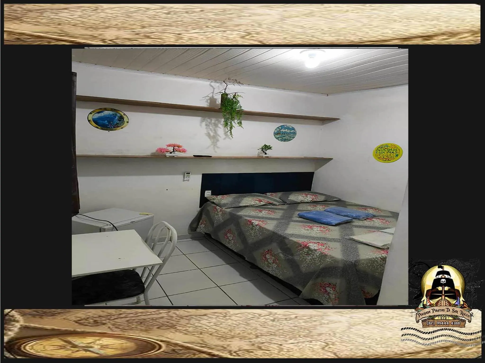 Bed in Pousada Piratas Di San Rocco