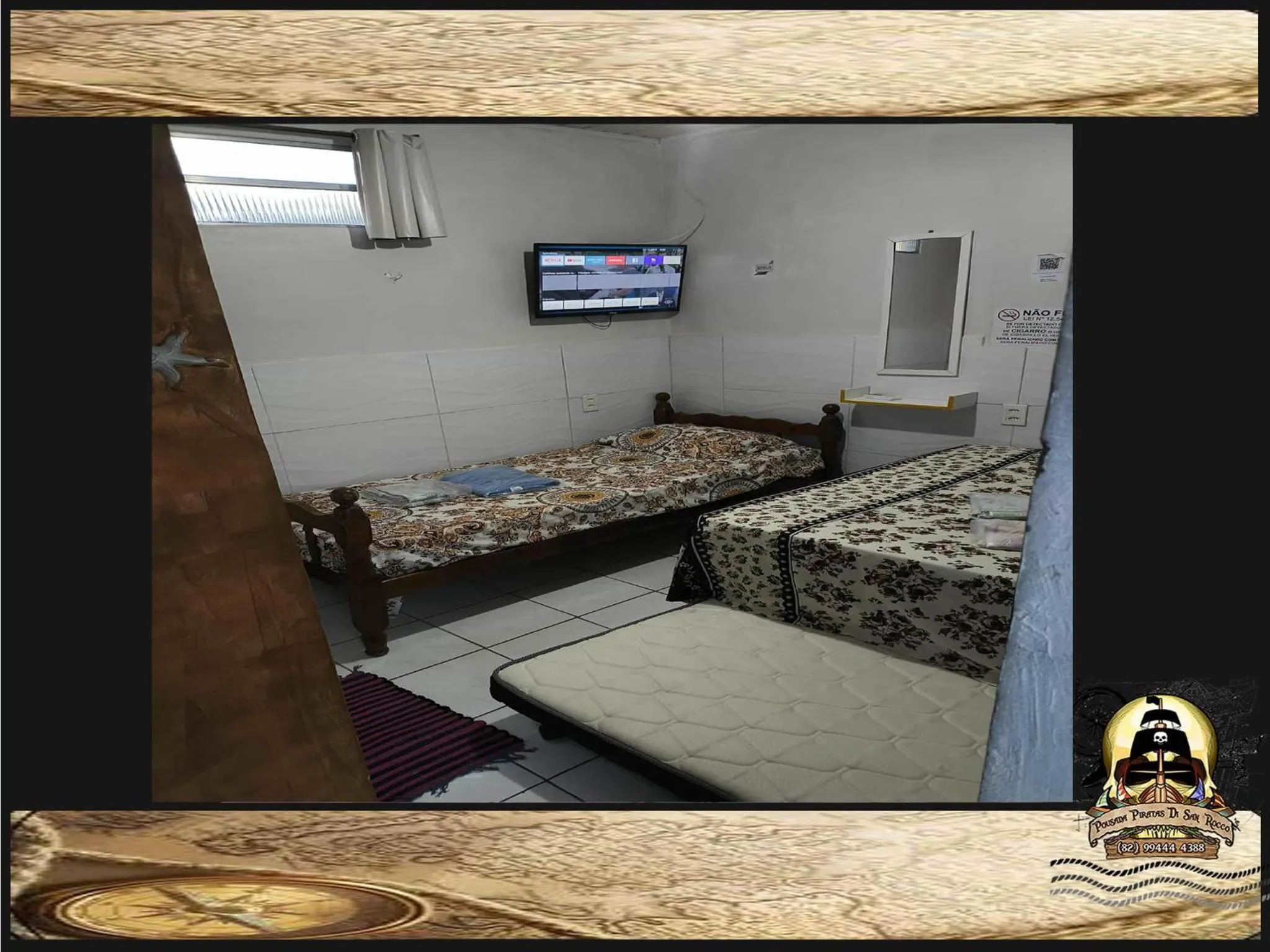 Bed in Pousada Piratas Di San Rocco