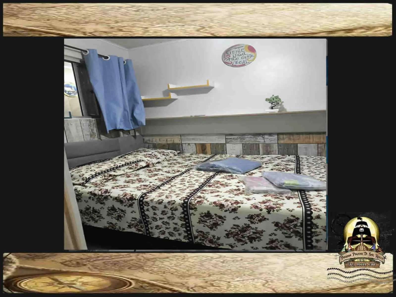 Bed in Pousada Piratas Di San Rocco