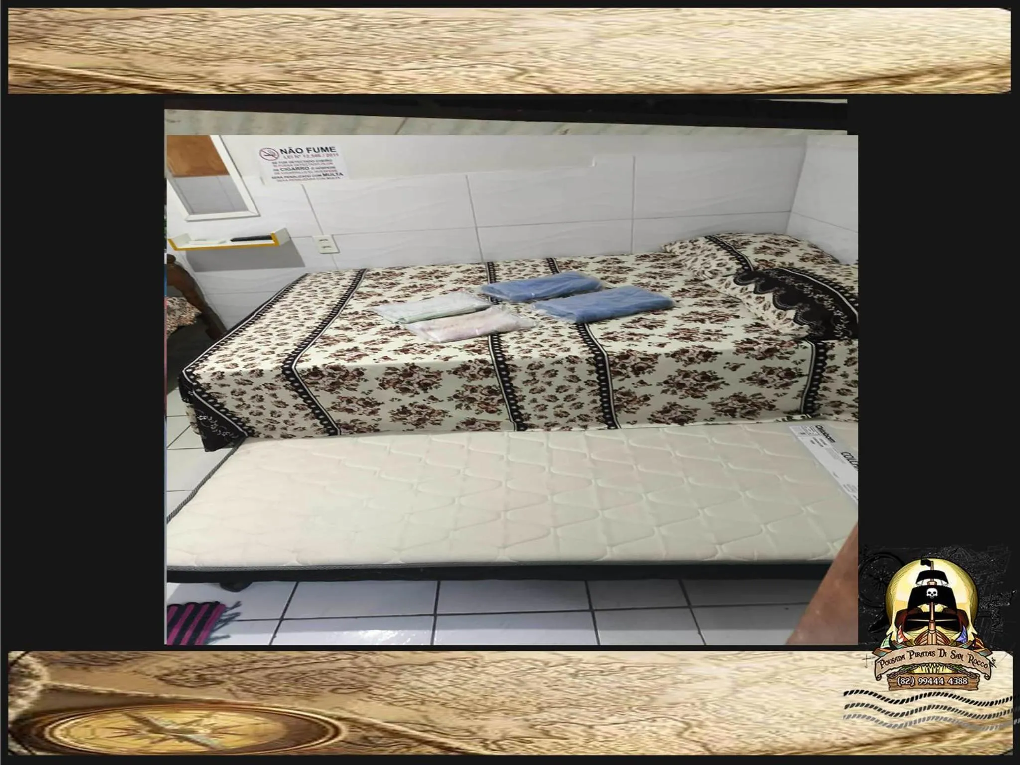 Bed in Pousada Piratas Di San Rocco