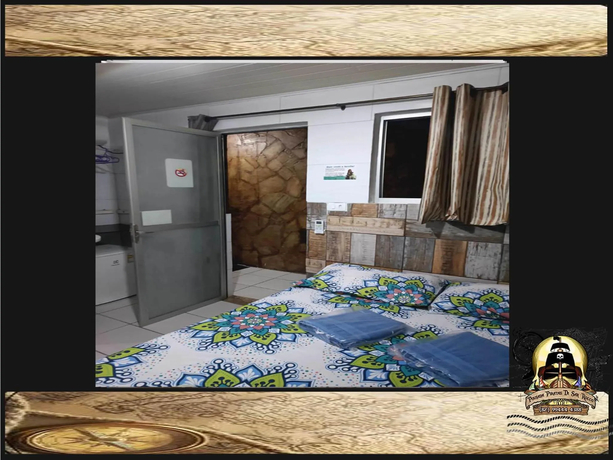 Bed in Pousada Piratas Di San Rocco