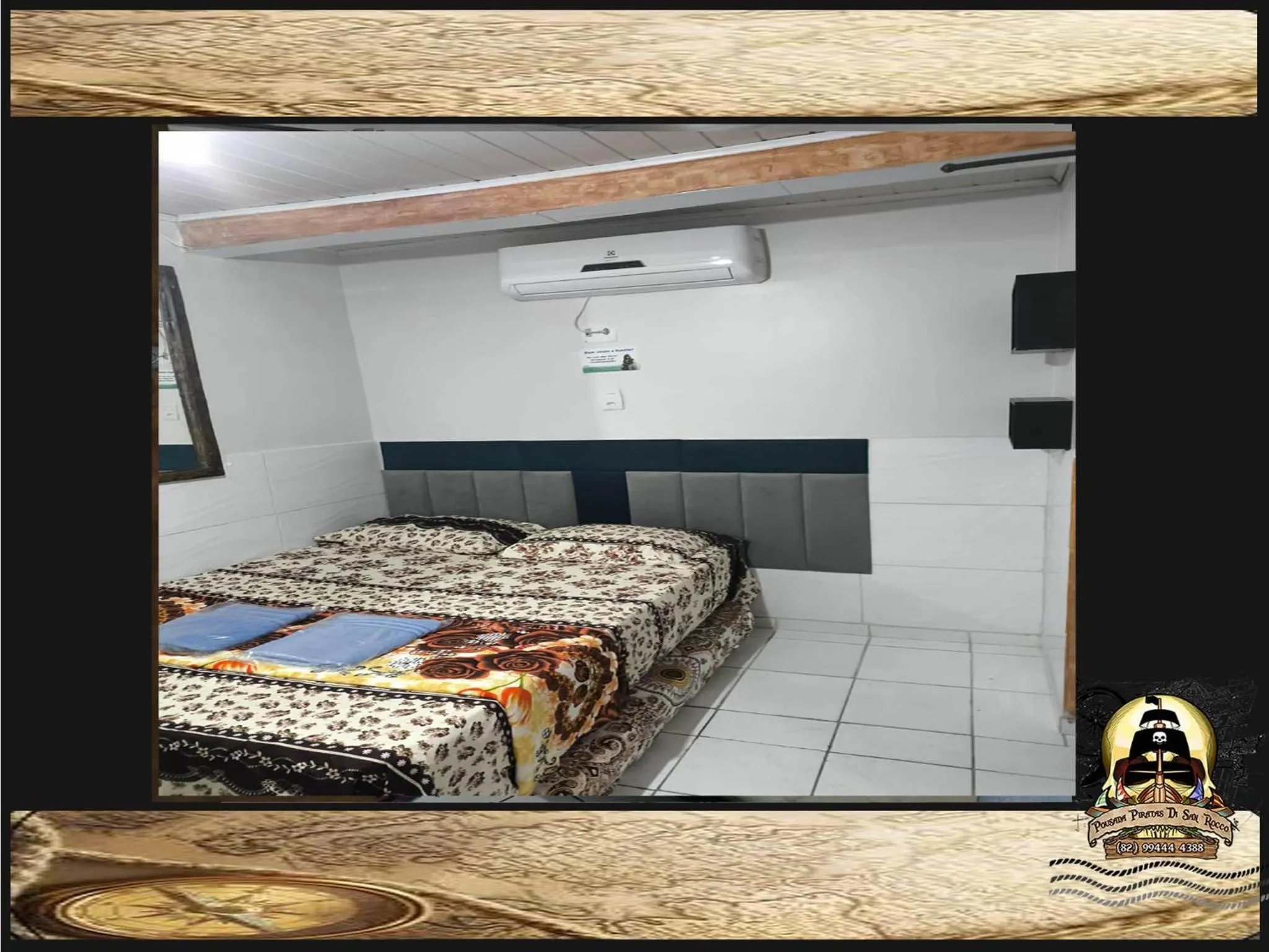 Bed in Pousada Piratas Di San Rocco