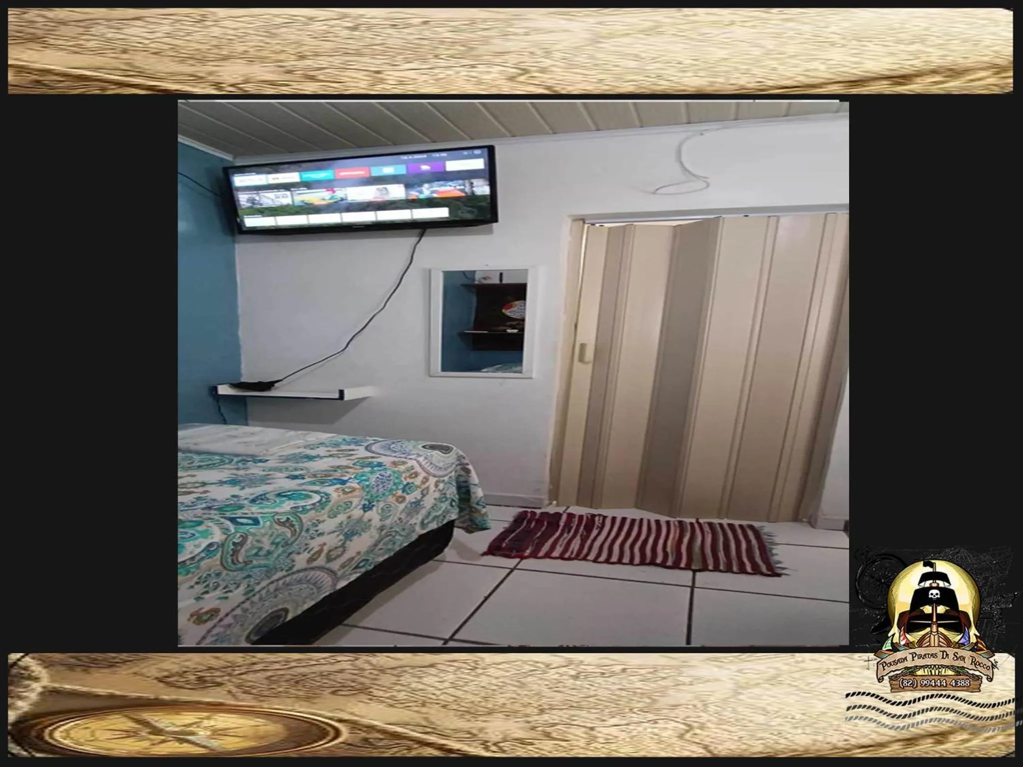 TV and multimedia, Bed in Pousada Piratas Di San Rocco