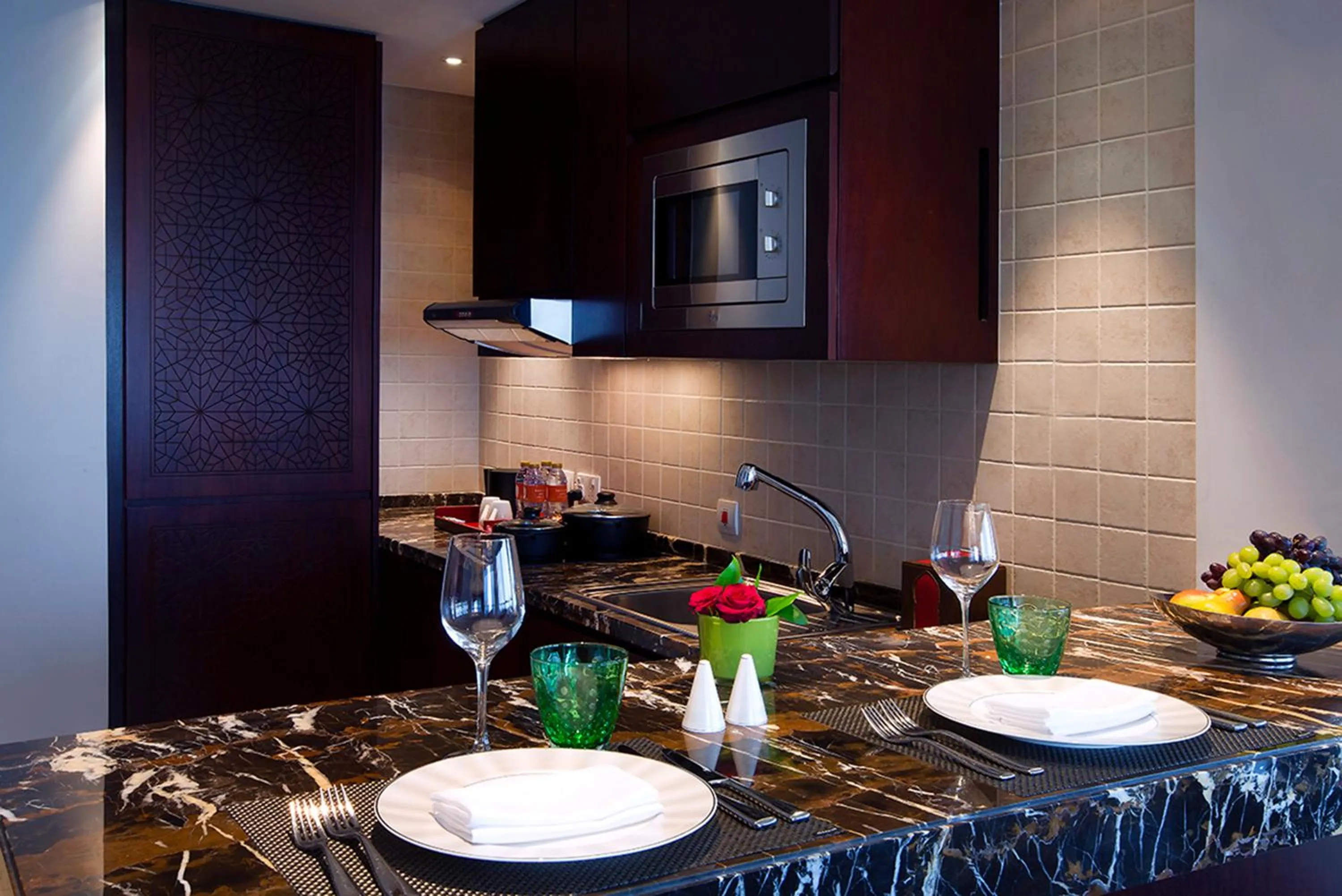 Kitchen or kitchenette in Bab Al Qasr Residence