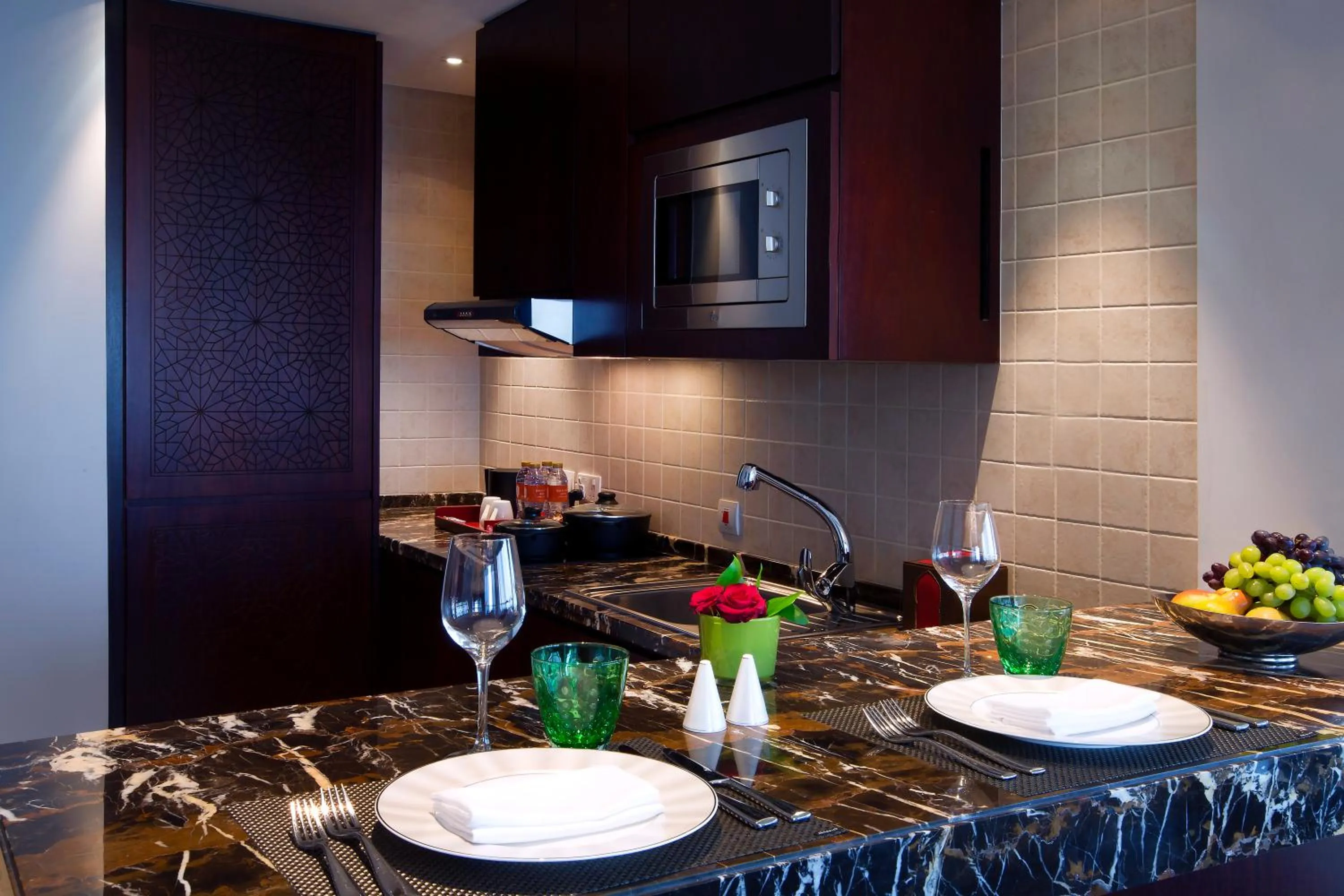 Kitchen or kitchenette in Bab Al Qasr Residence