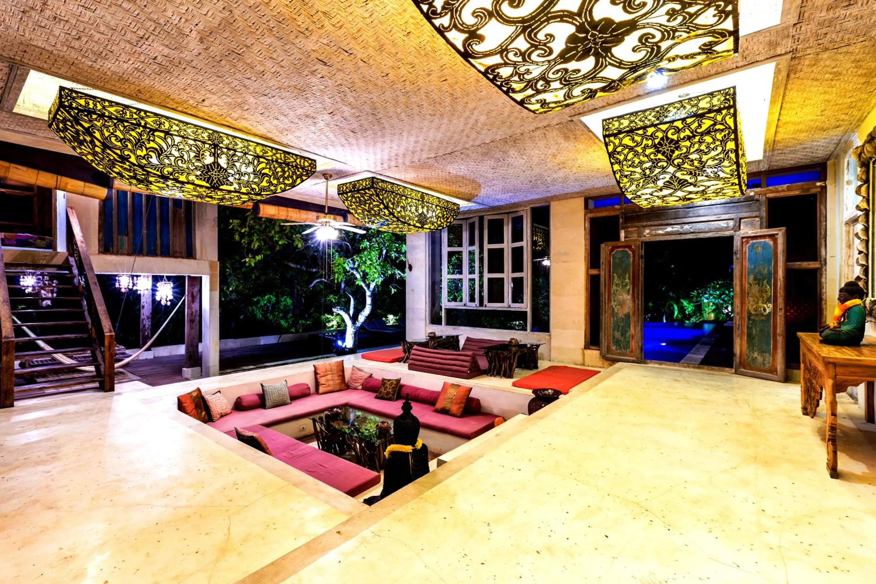 Communal lounge/ TV room in BoHo Bingin Beach Bali
