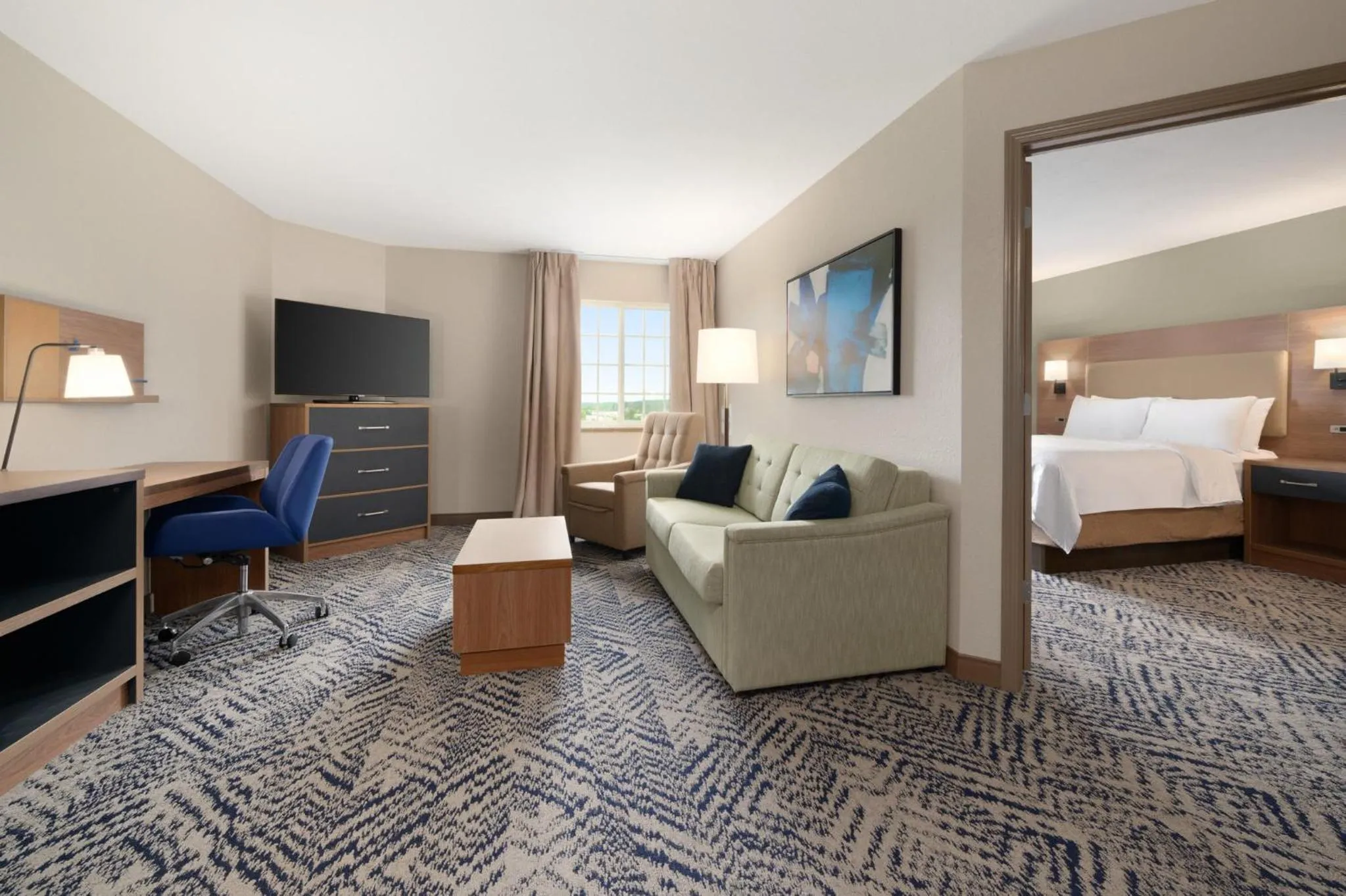 Photo of the whole room, Bed in Candlewood Suites Watertown Fort Drum by IHG