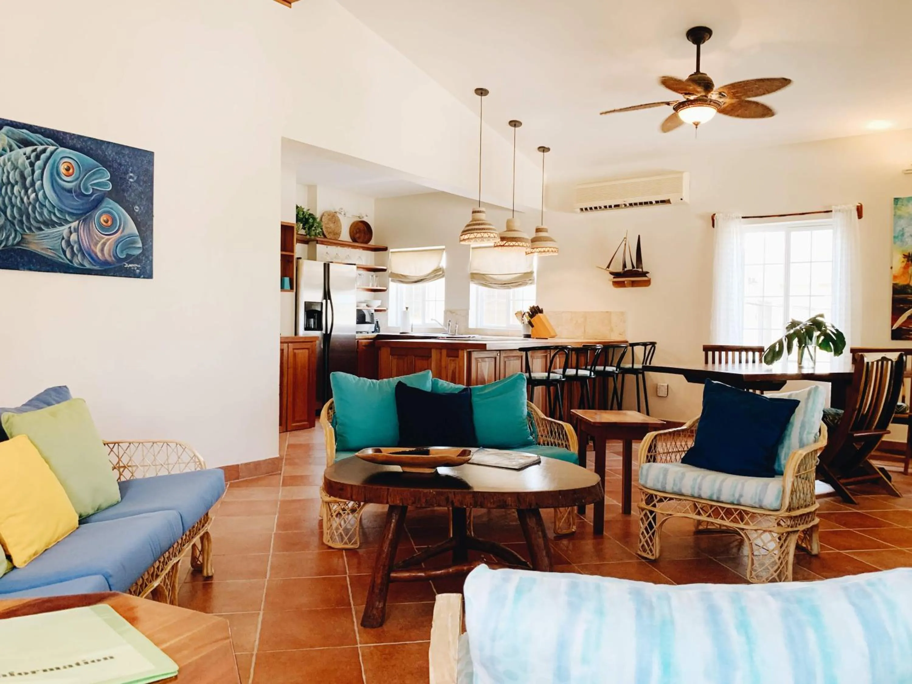 Living room in Caye Casa