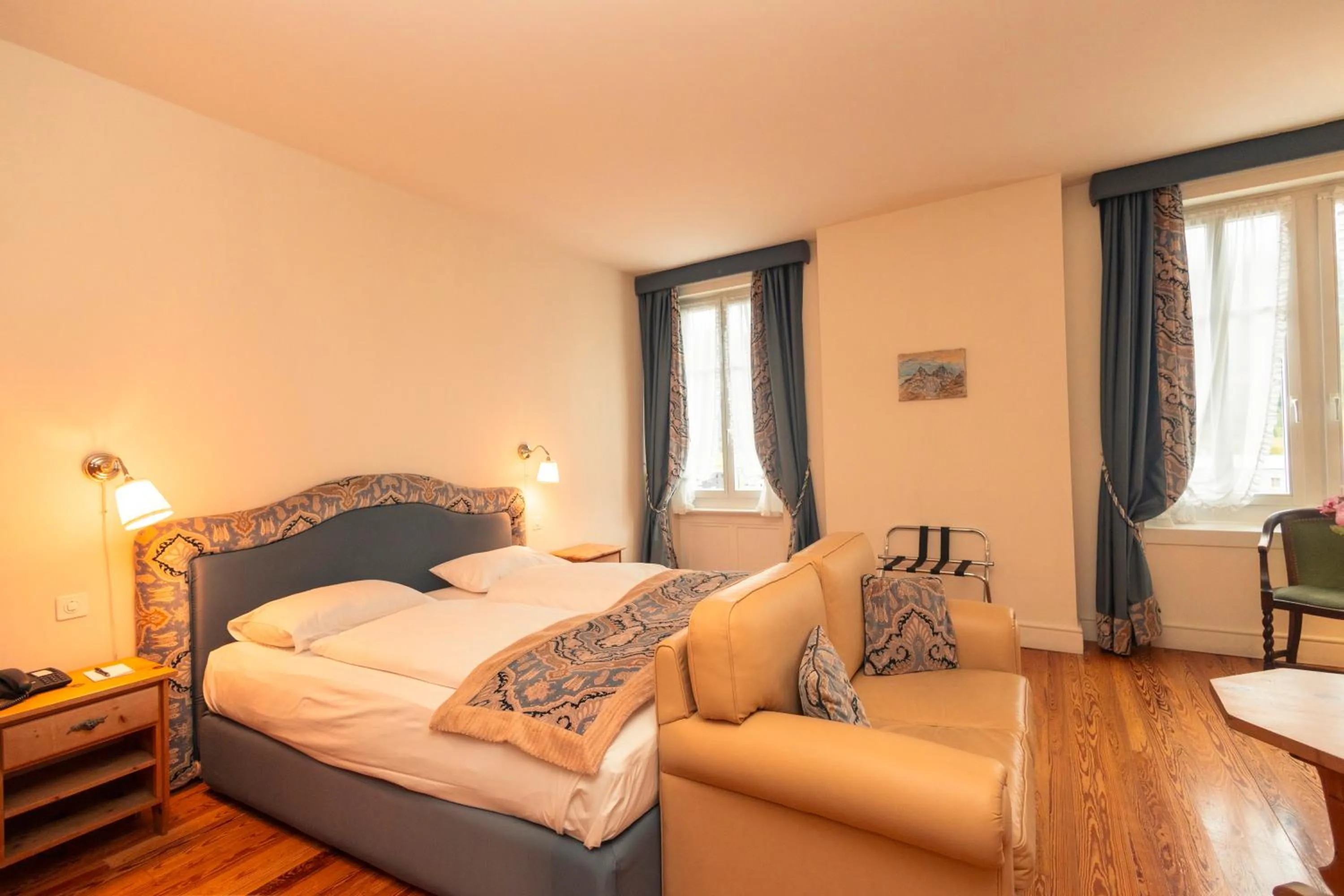 Bed in Hotel Bernina 1865 by Kleos Group Collection