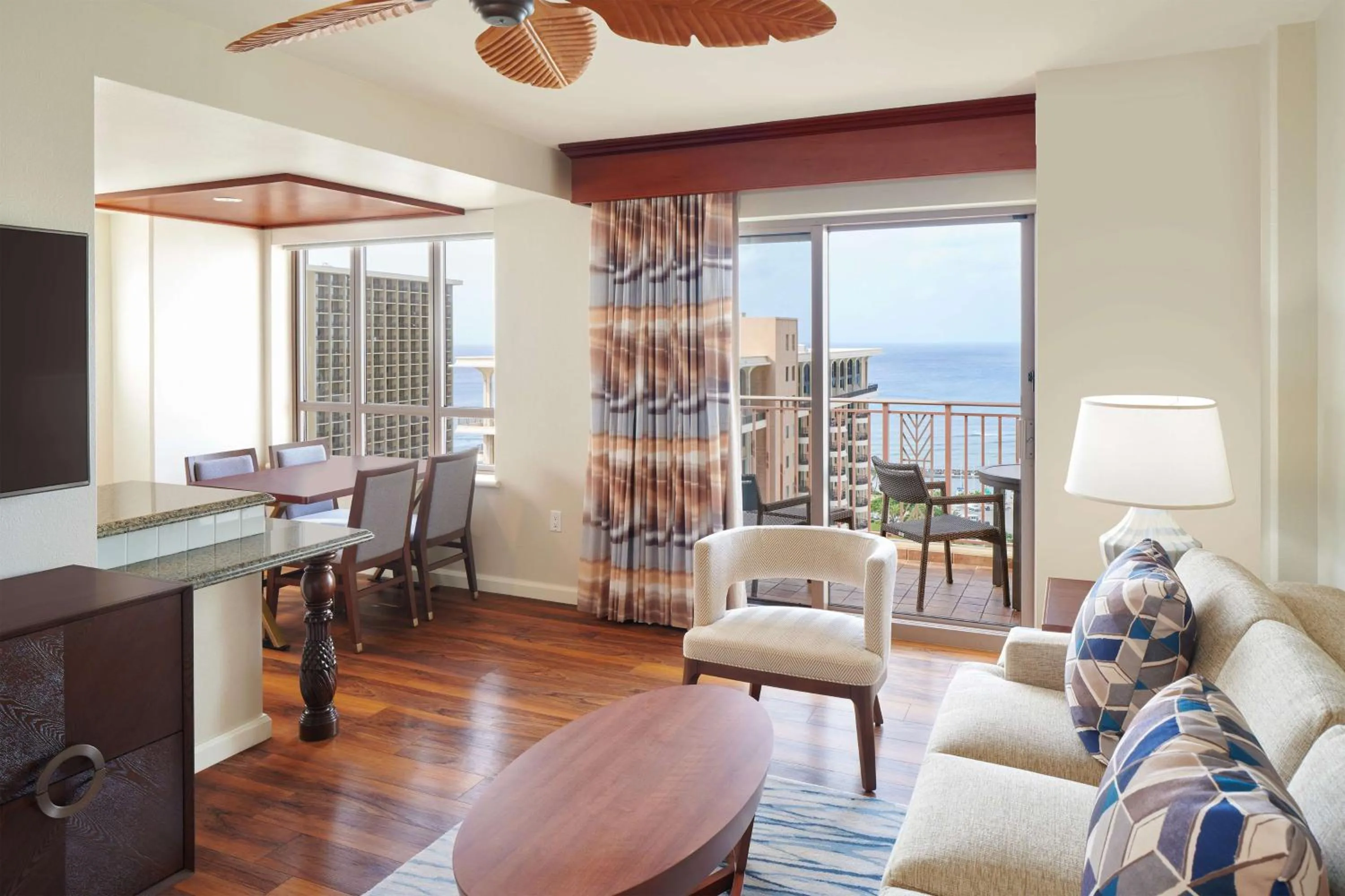 Living room in Hilton Grand Vacations Club Grand Waikikian Honolulu