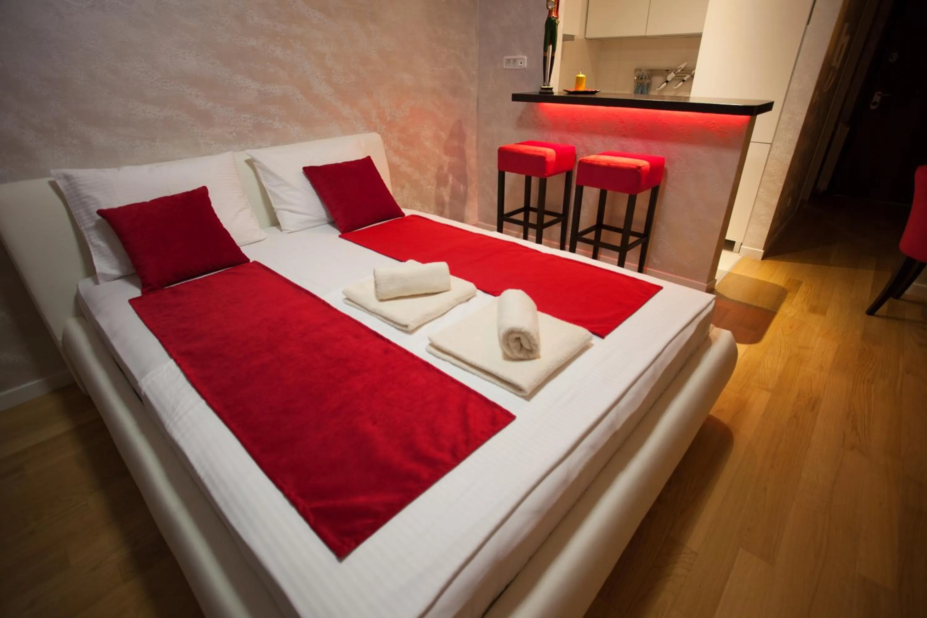 Bedroom, Bed in Gentleman Dog Apartment