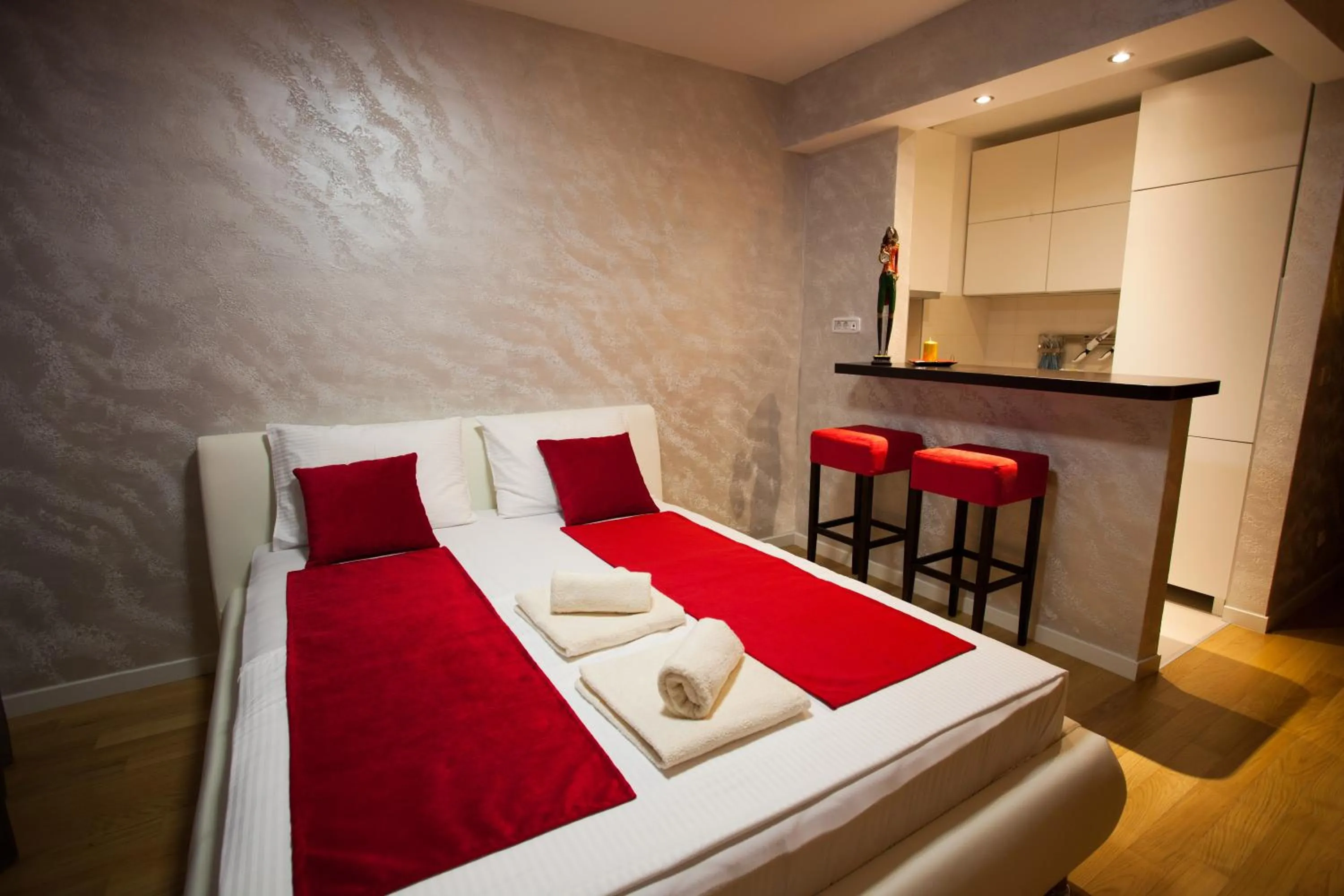 Bedroom, Bed in Gentleman Dog Apartment