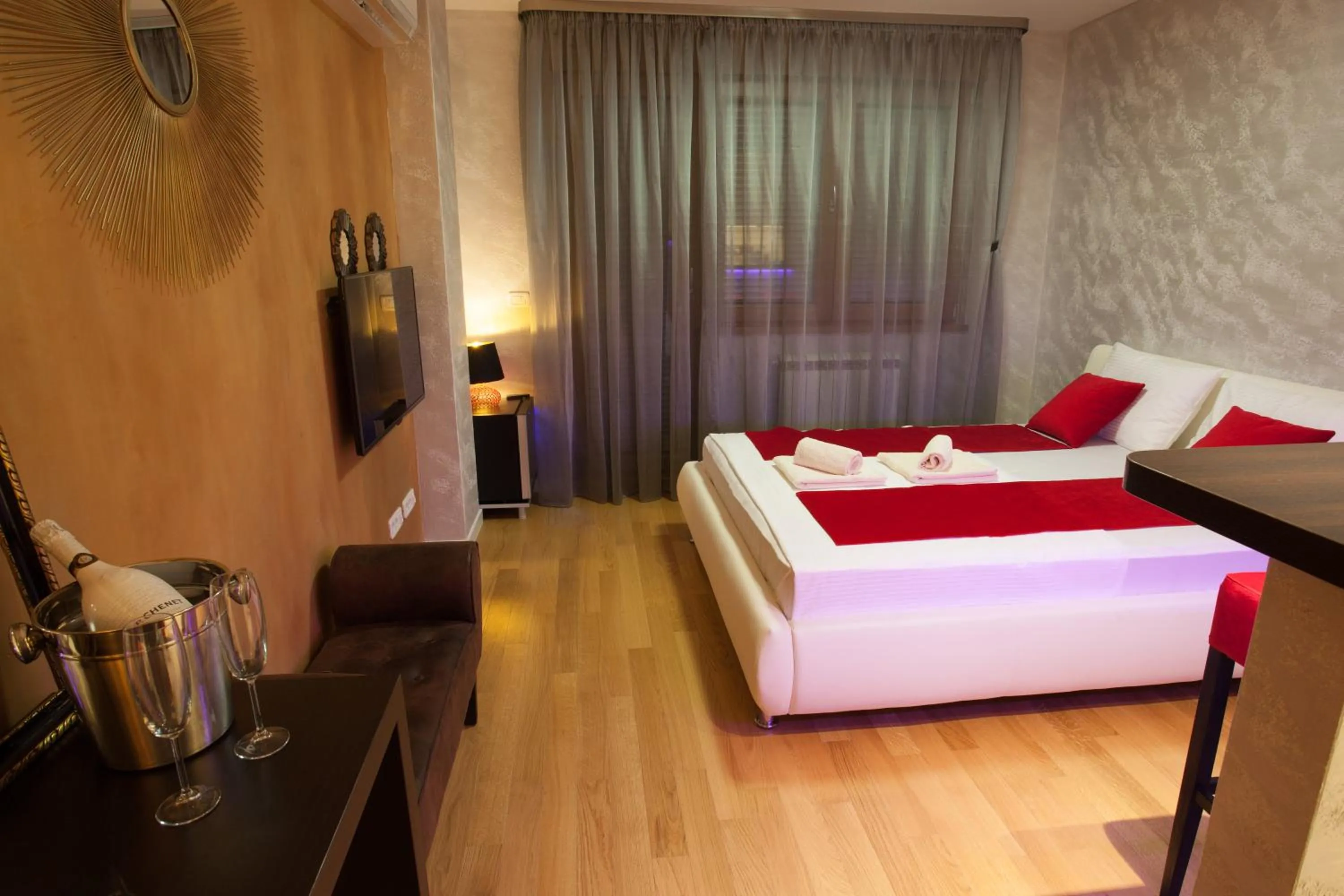 Bedroom, Bed in Gentleman Dog Apartment