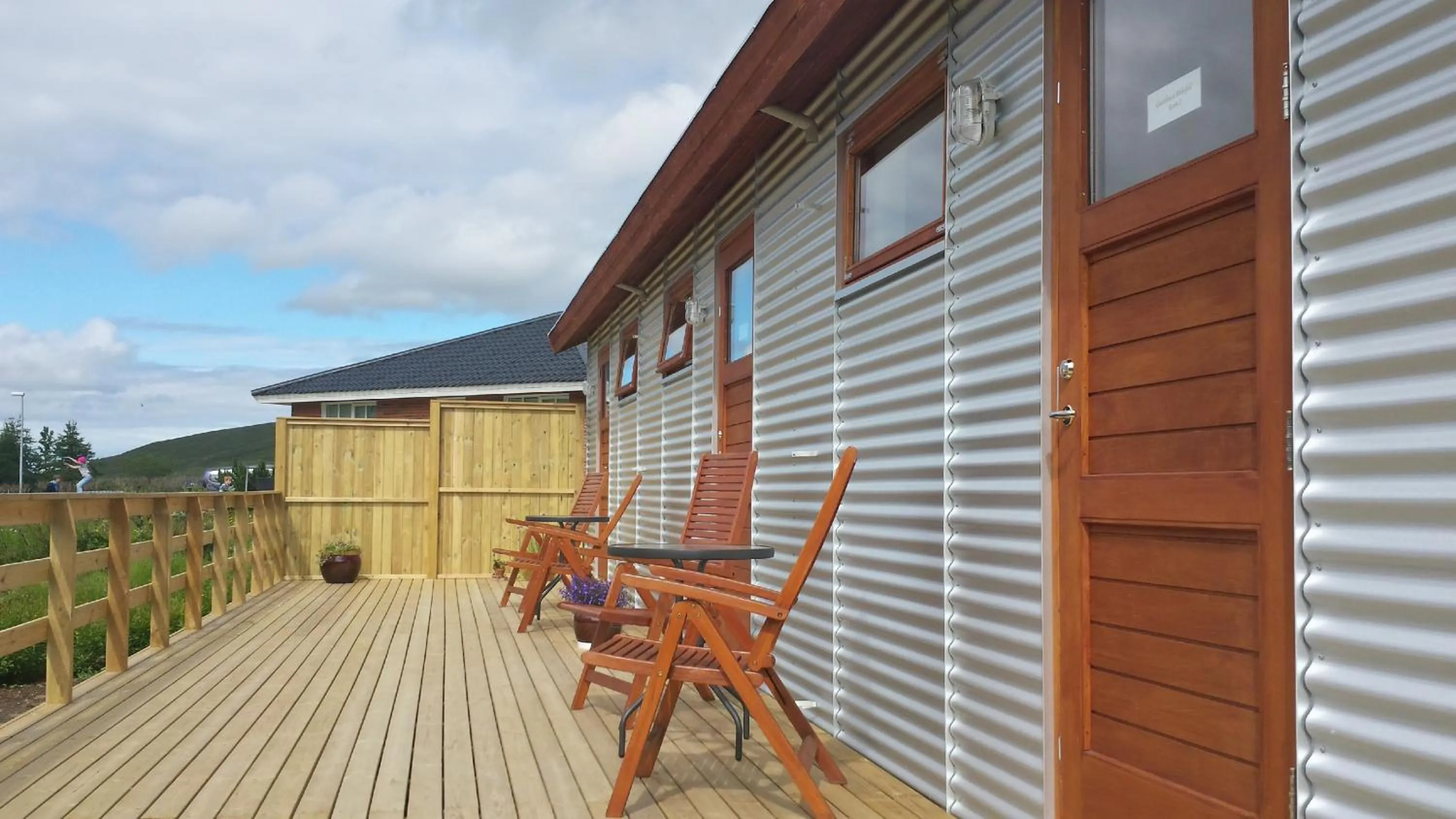 Balcony/Terrace in Guesthouse Hvítafell