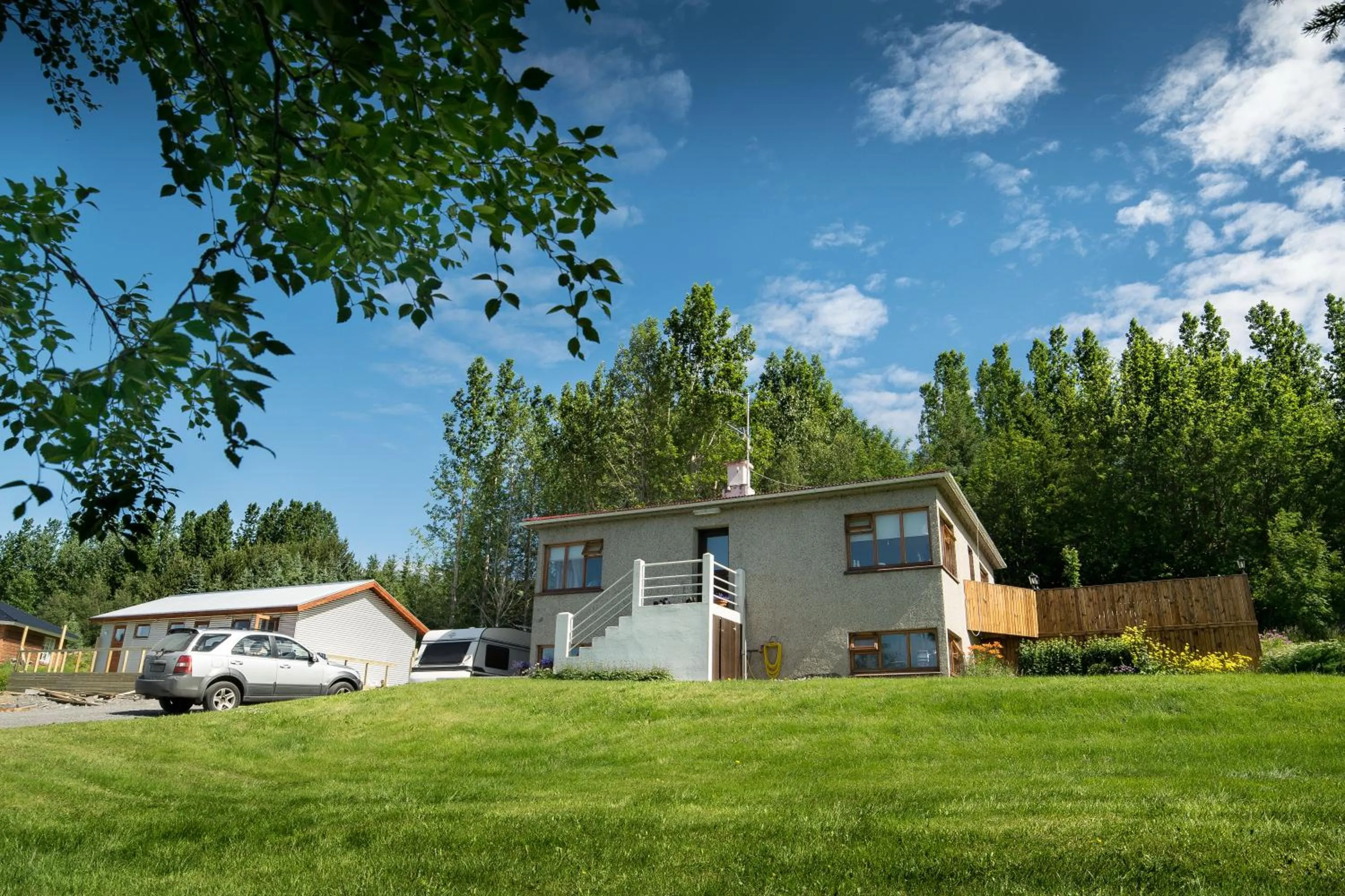 Garden in Guesthouse Hvítafell