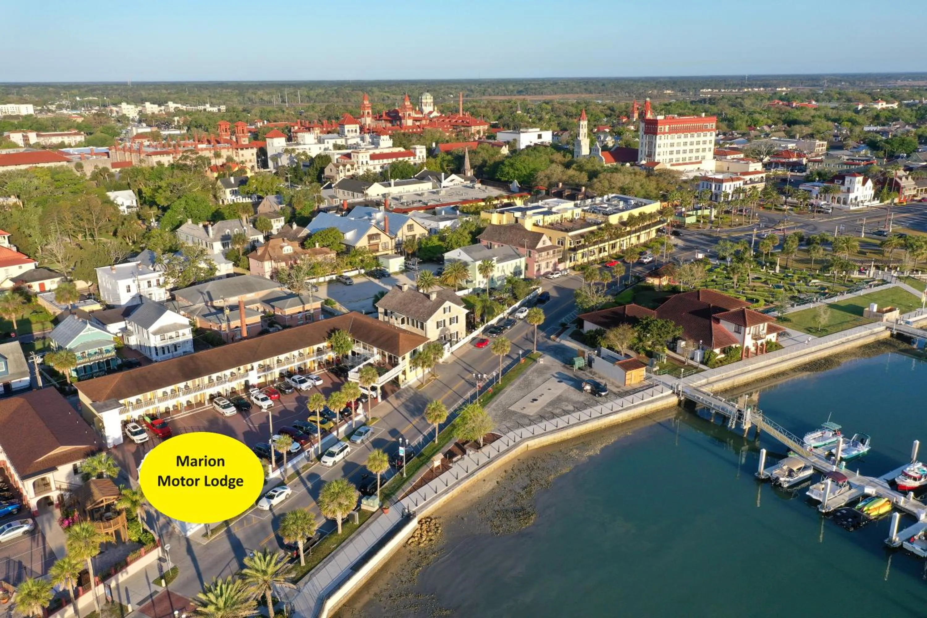 Property building in Historic Waterfront Marion Motor Lodge in downtown St Augustine