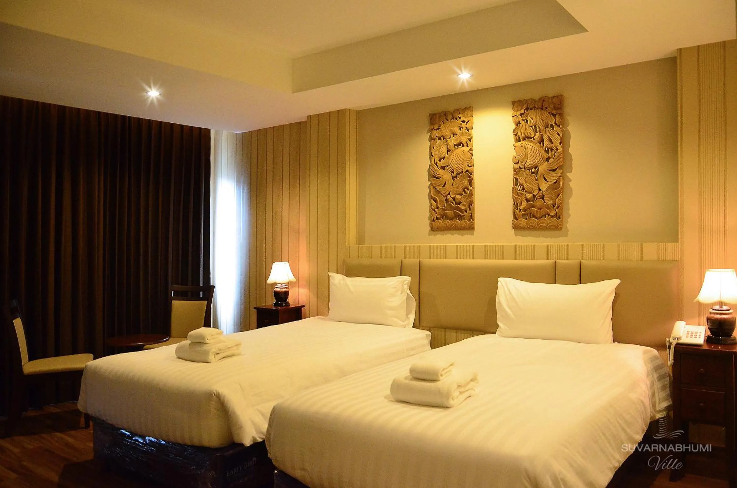 Bedroom, Bed in Suvarnabhumi Ville Airport Hotel