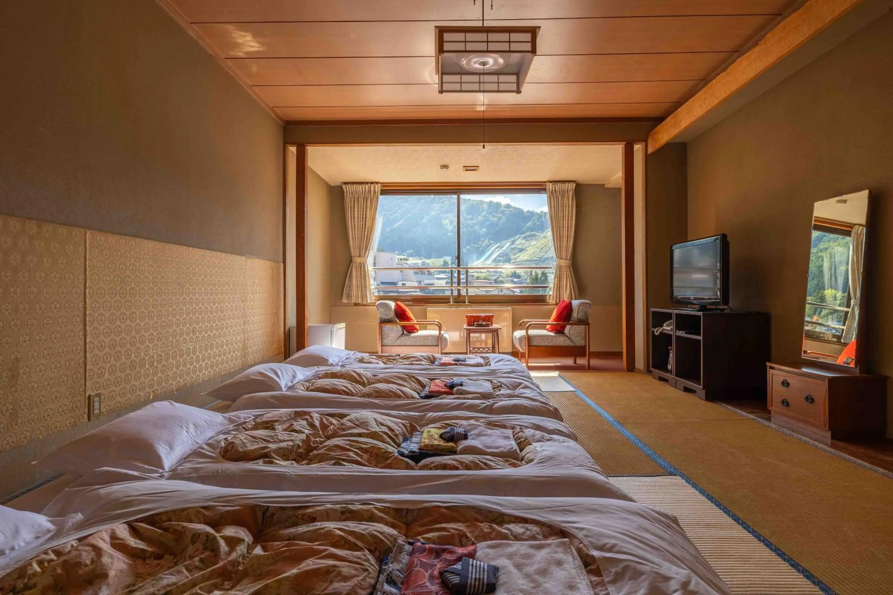 Bed in Nozawa View Hotel Shimataya