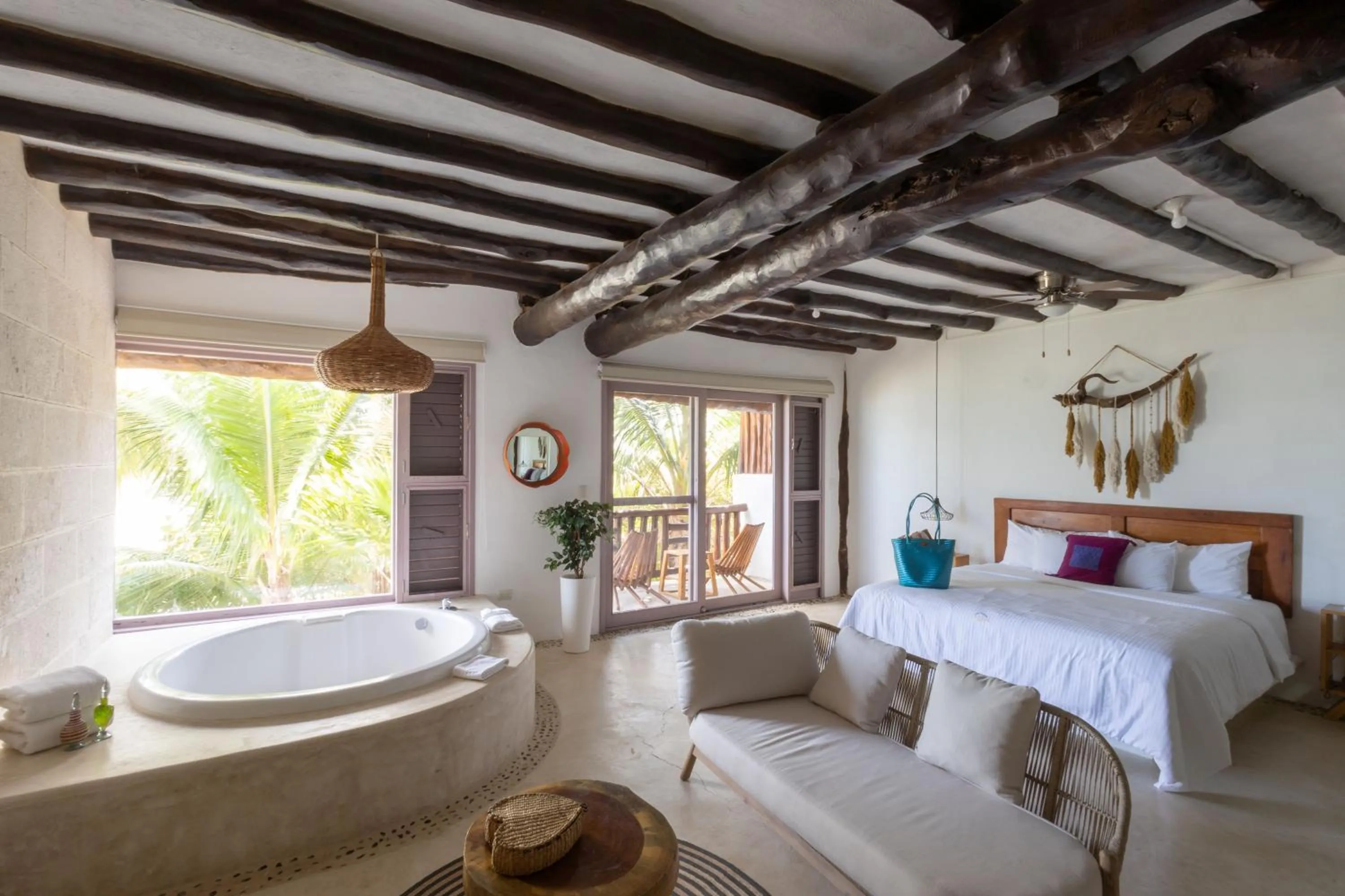 Bedroom, Bed in Hotel Las Nubes Holbox