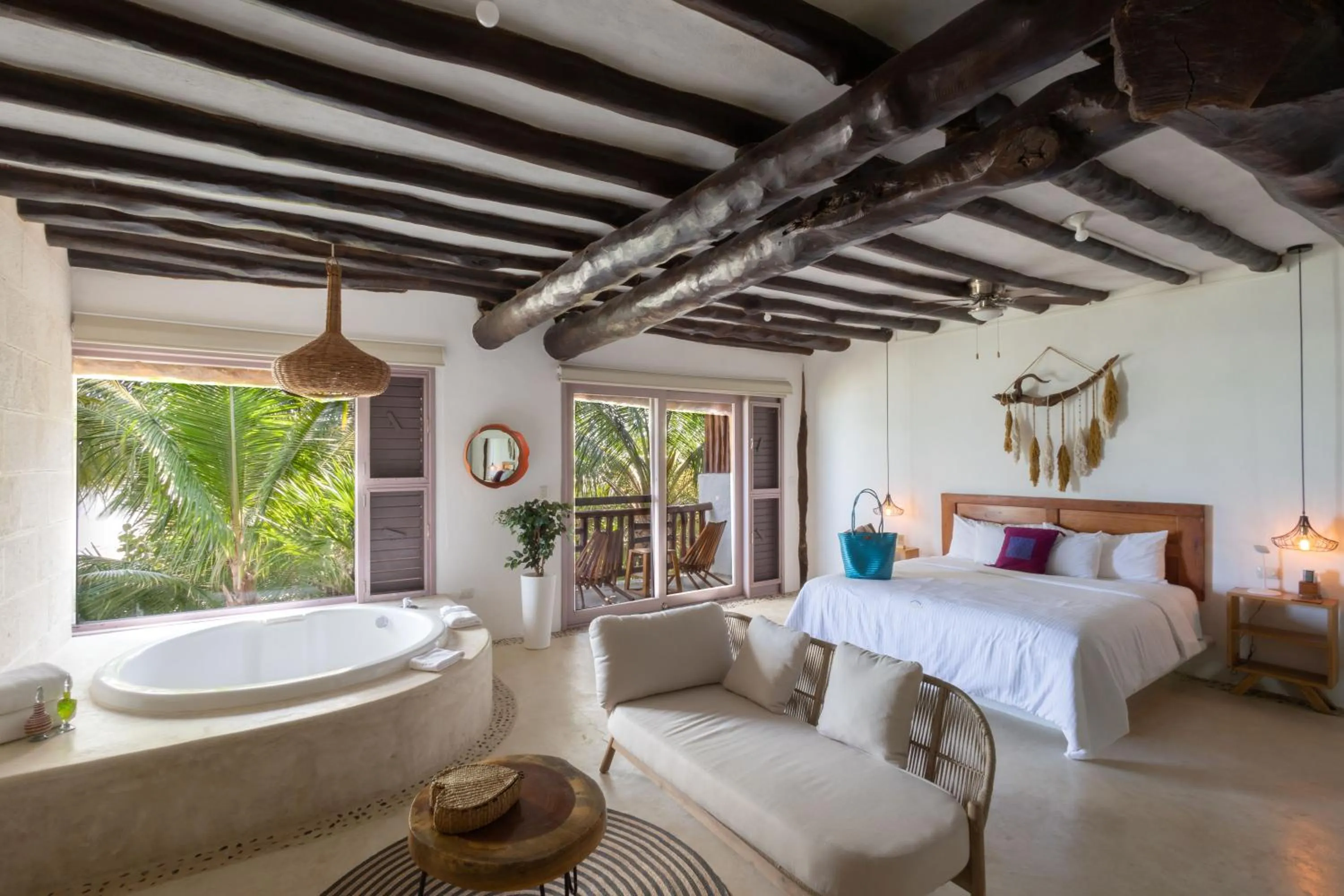 Bed in Hotel Las Nubes Holbox