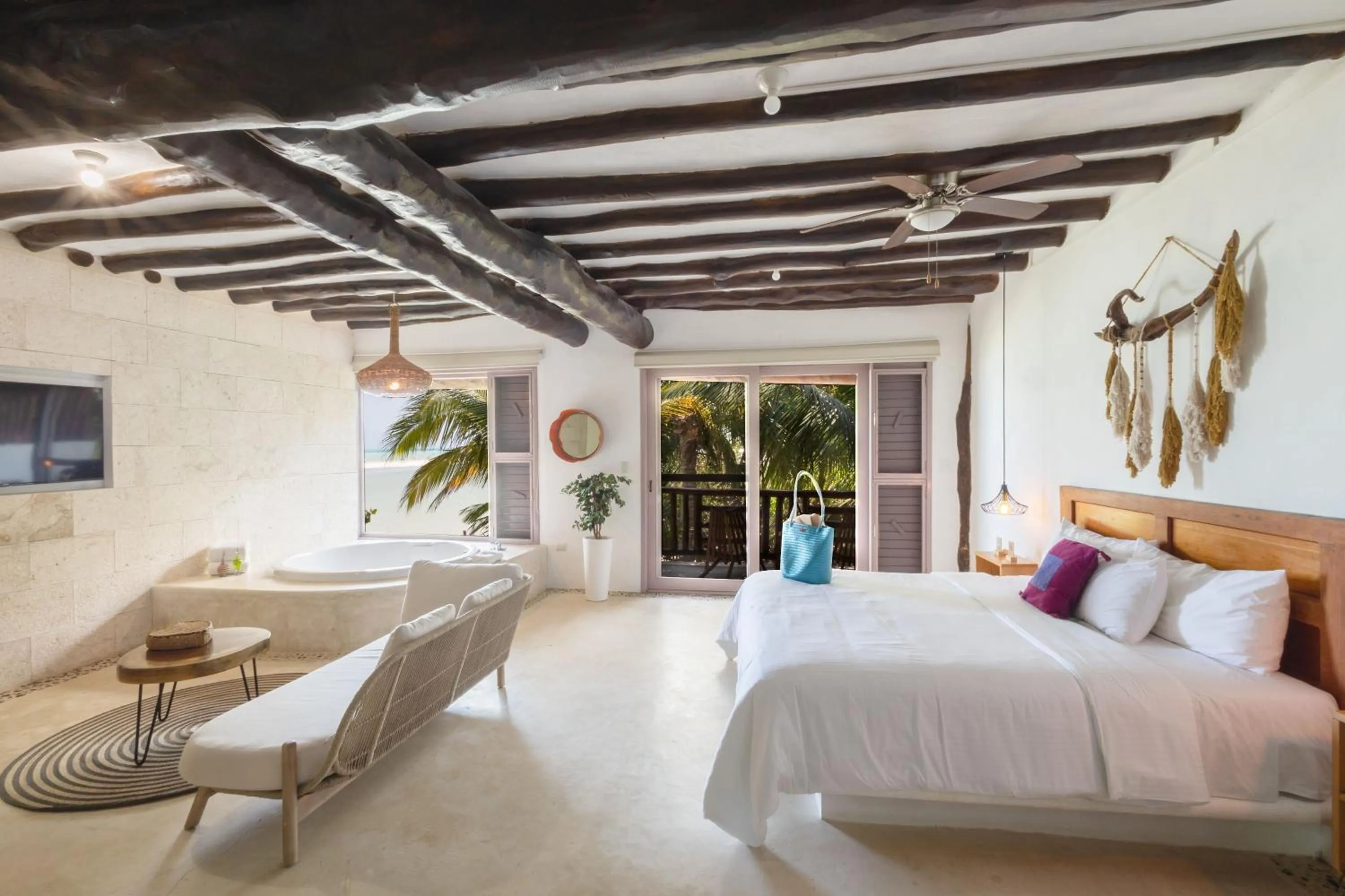 Bedroom, Bed in Hotel Las Nubes Holbox