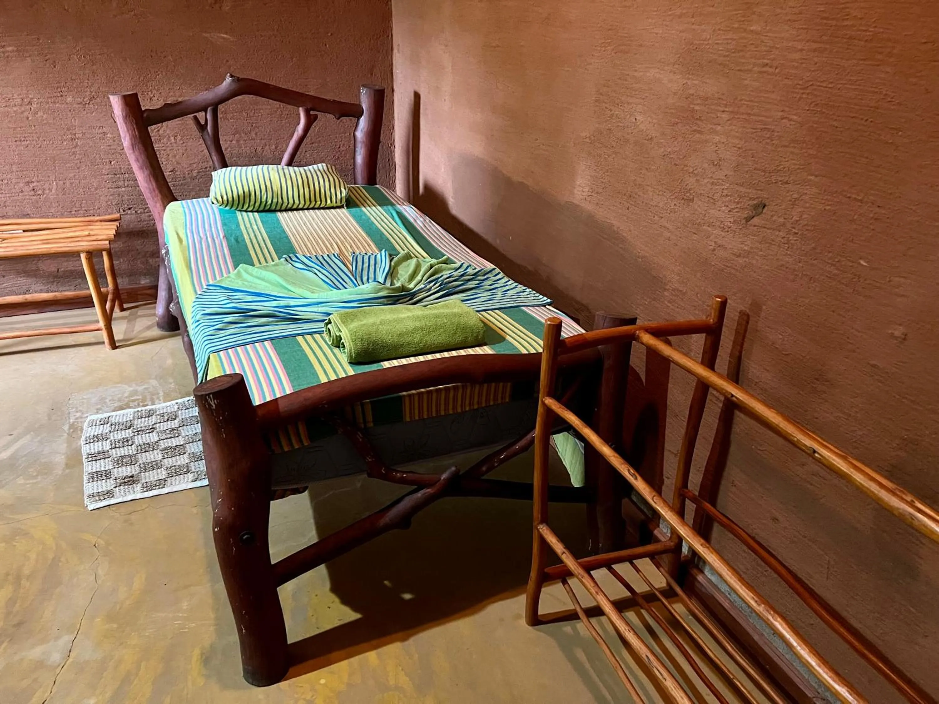 Bed in Yala Peace Cottages