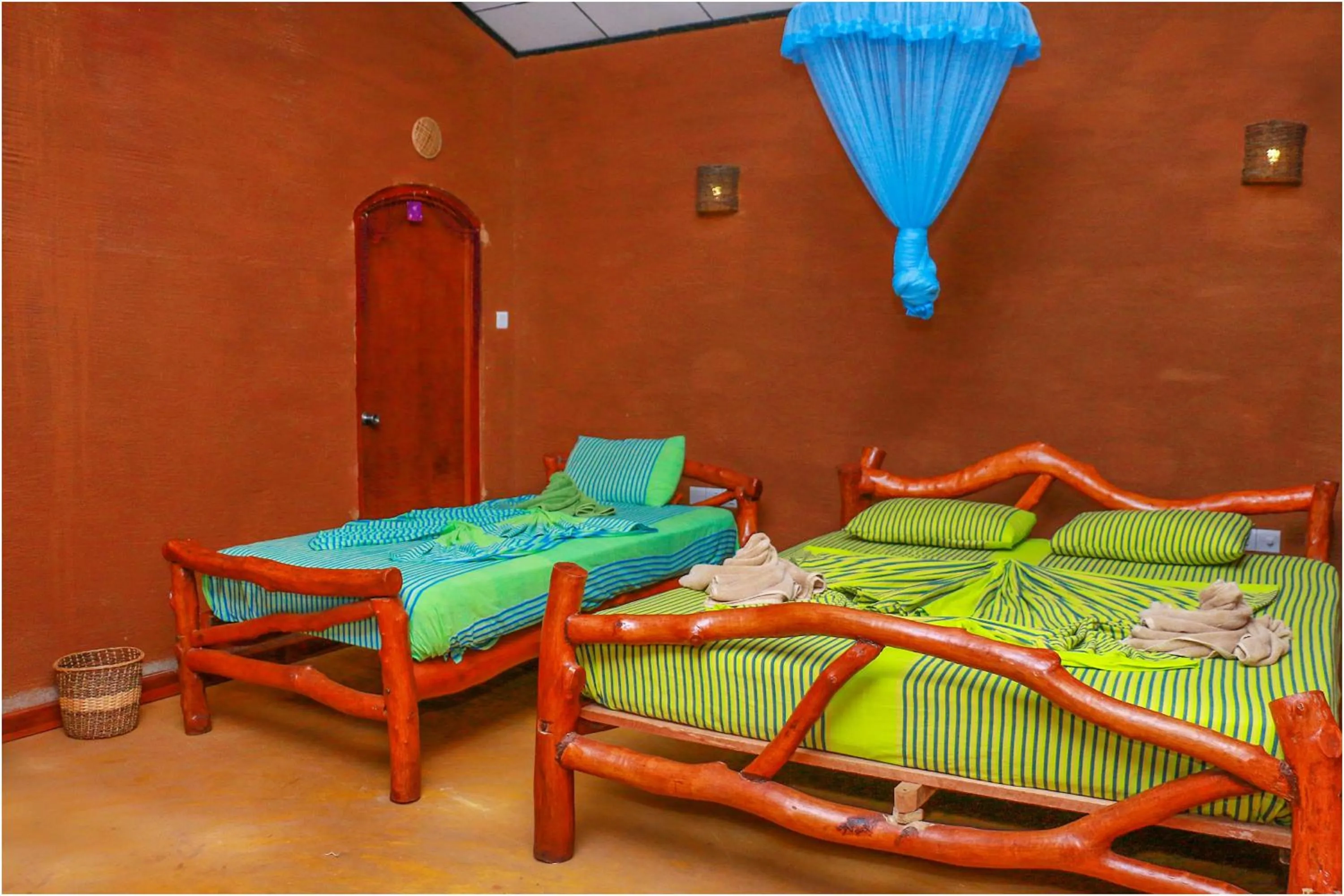 Bed in Yala Peace Cottages