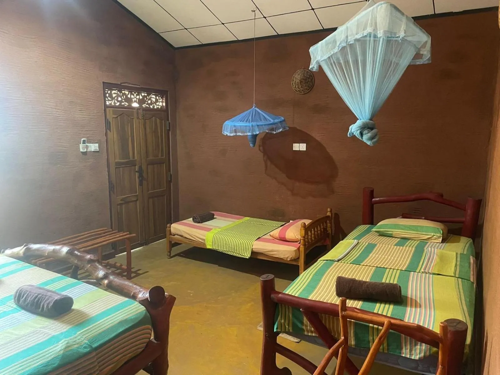 Bed in Yala Peace Cottages