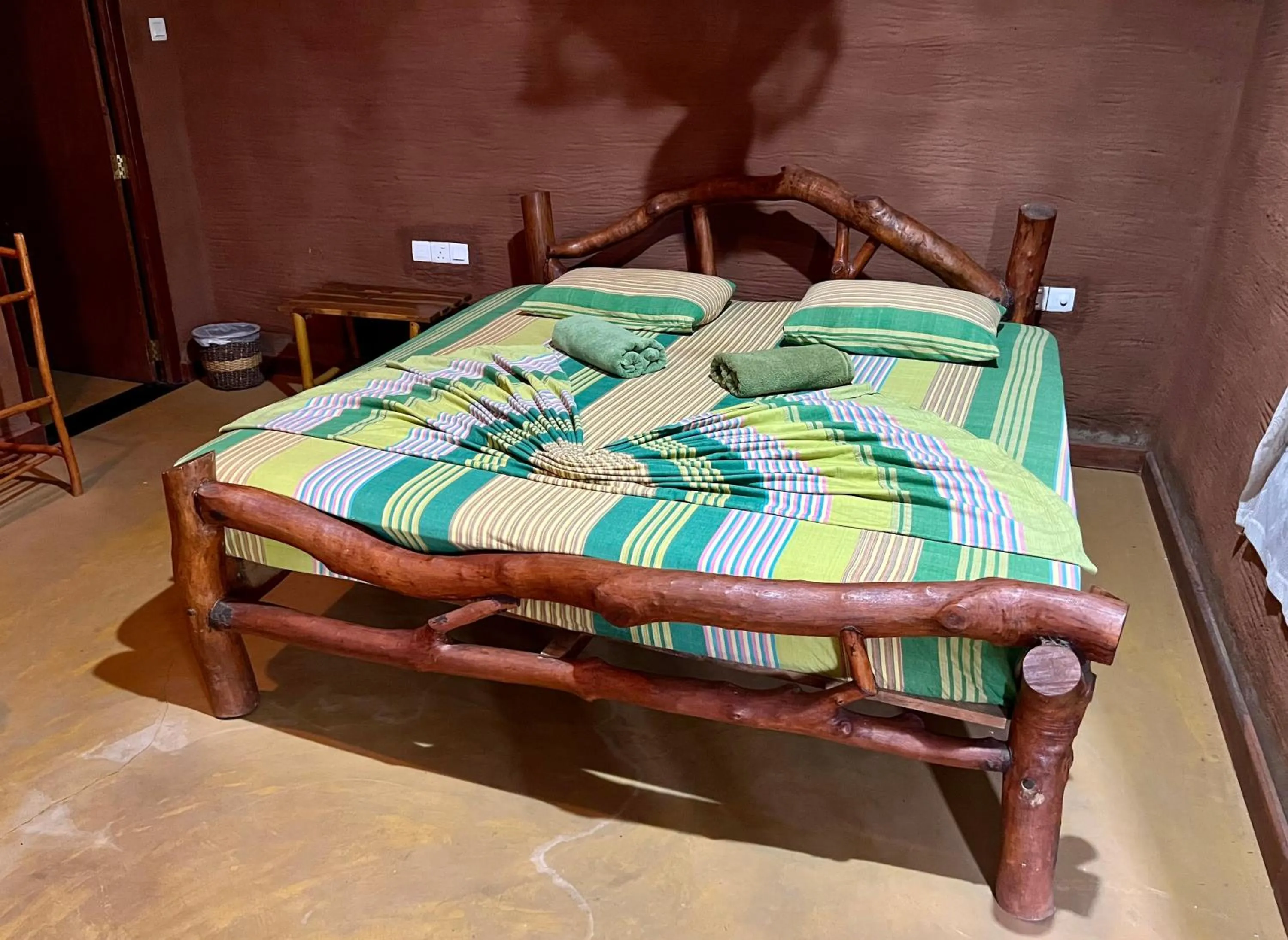 Bed in Yala Peace Cottages