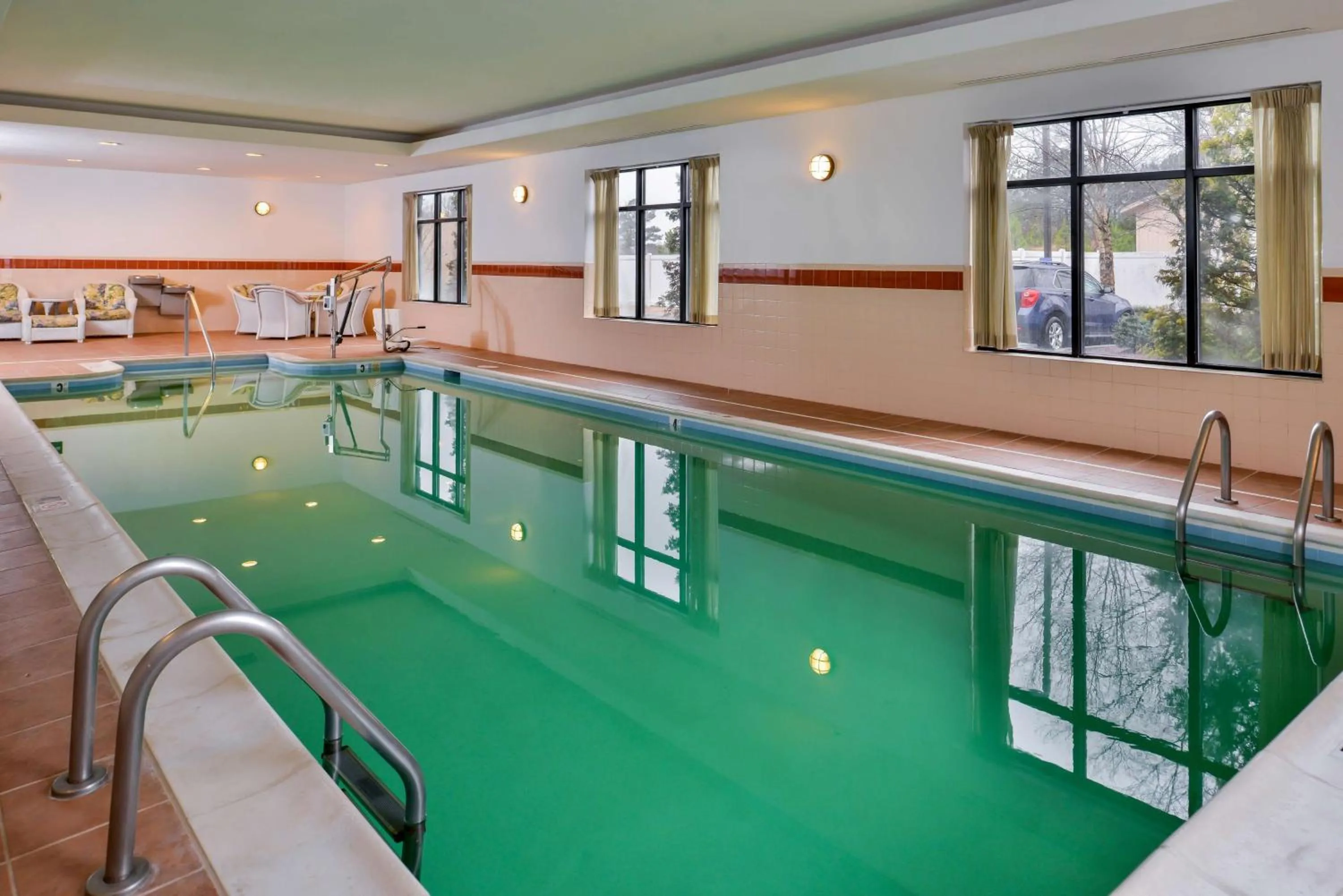 Pool view in Hampton Inn Emporia