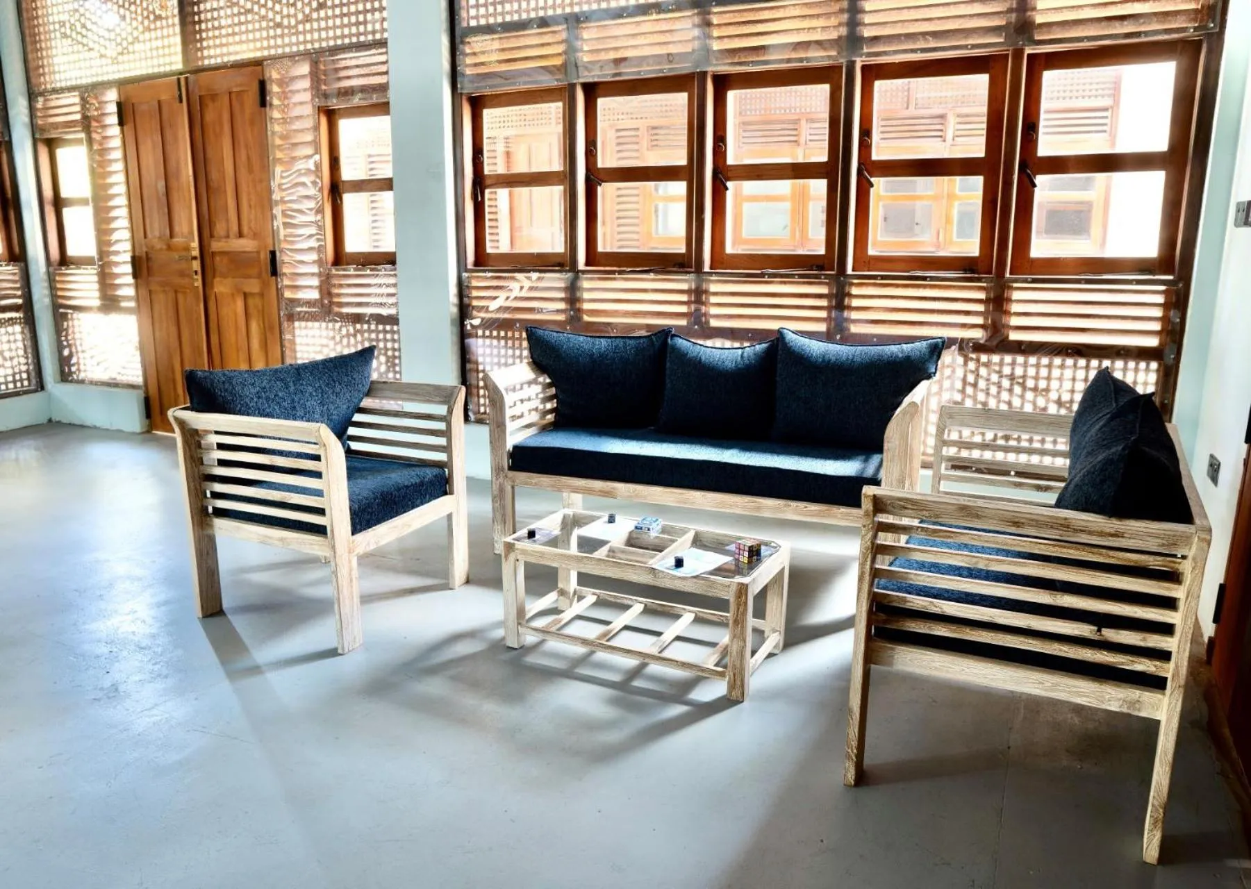 Seating area in Sunrise Cabanas