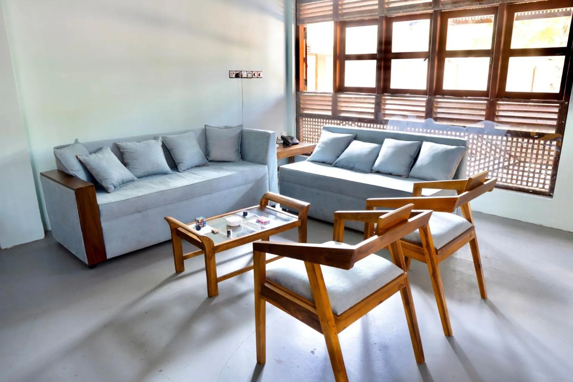 Seating area in Sunrise Cabanas