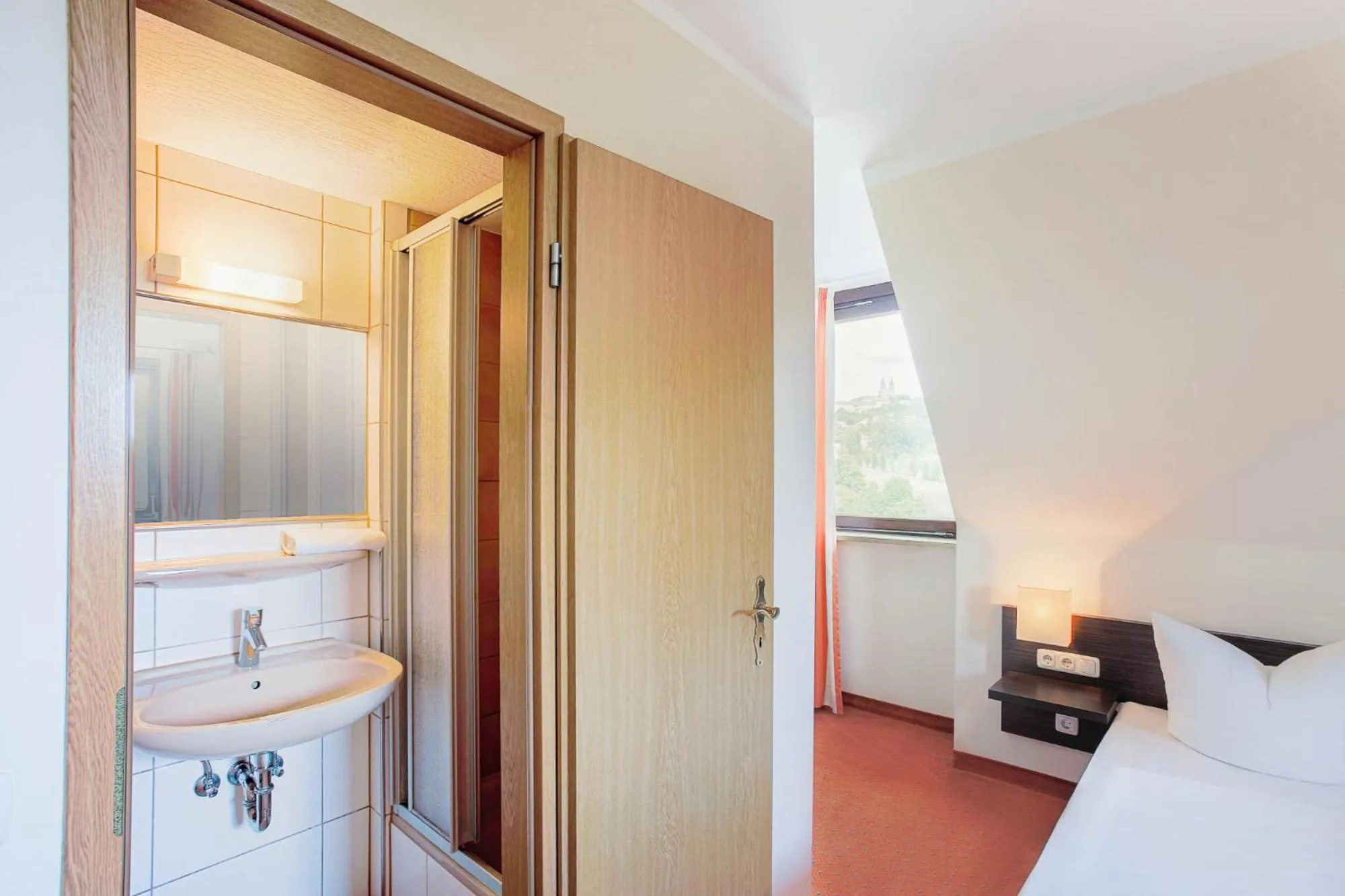 Bathroom, Bed in Berggasthof Banzer Wald