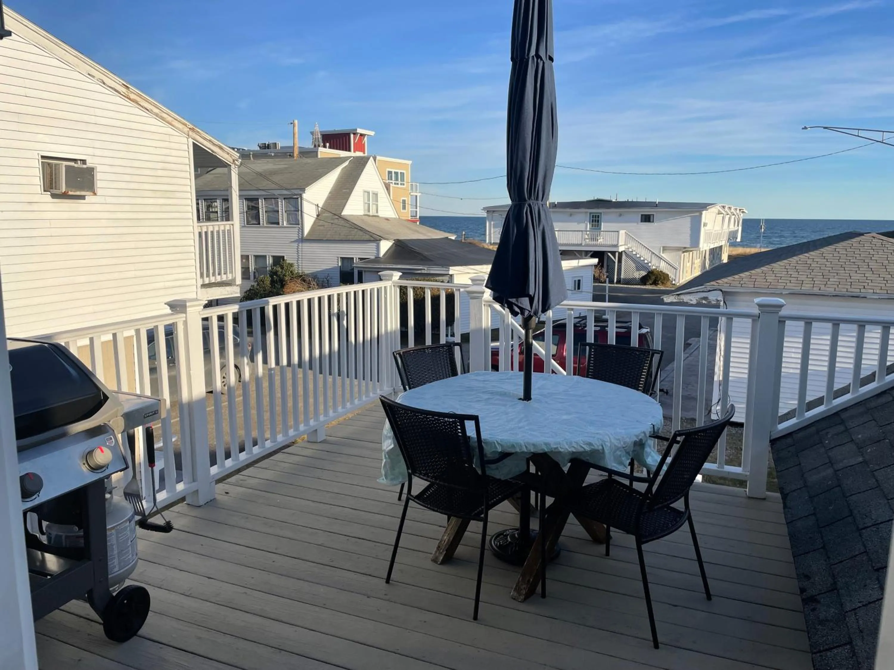 Patio in Moontide Motel, Apartments, and Cabins