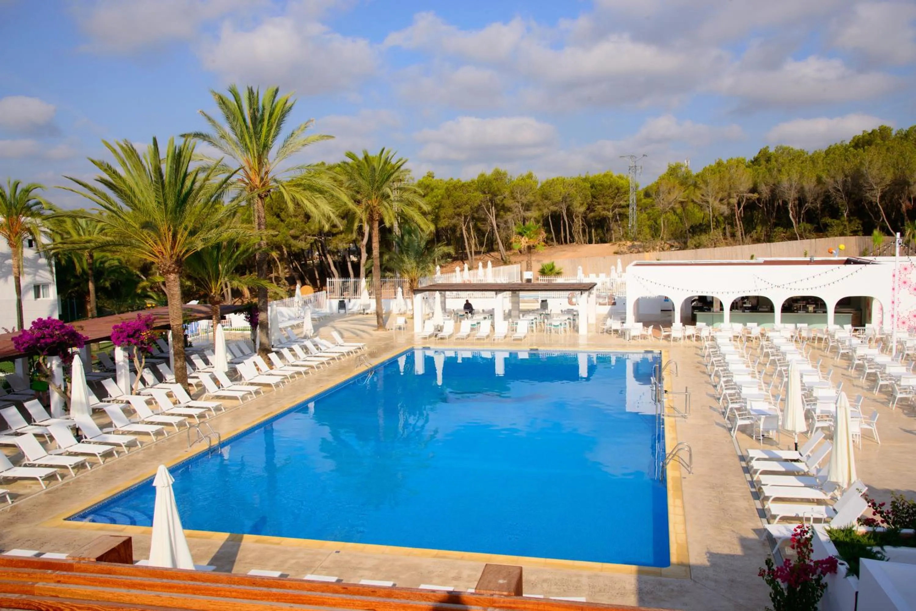Pool view in Cala Llenya Resort Ibiza