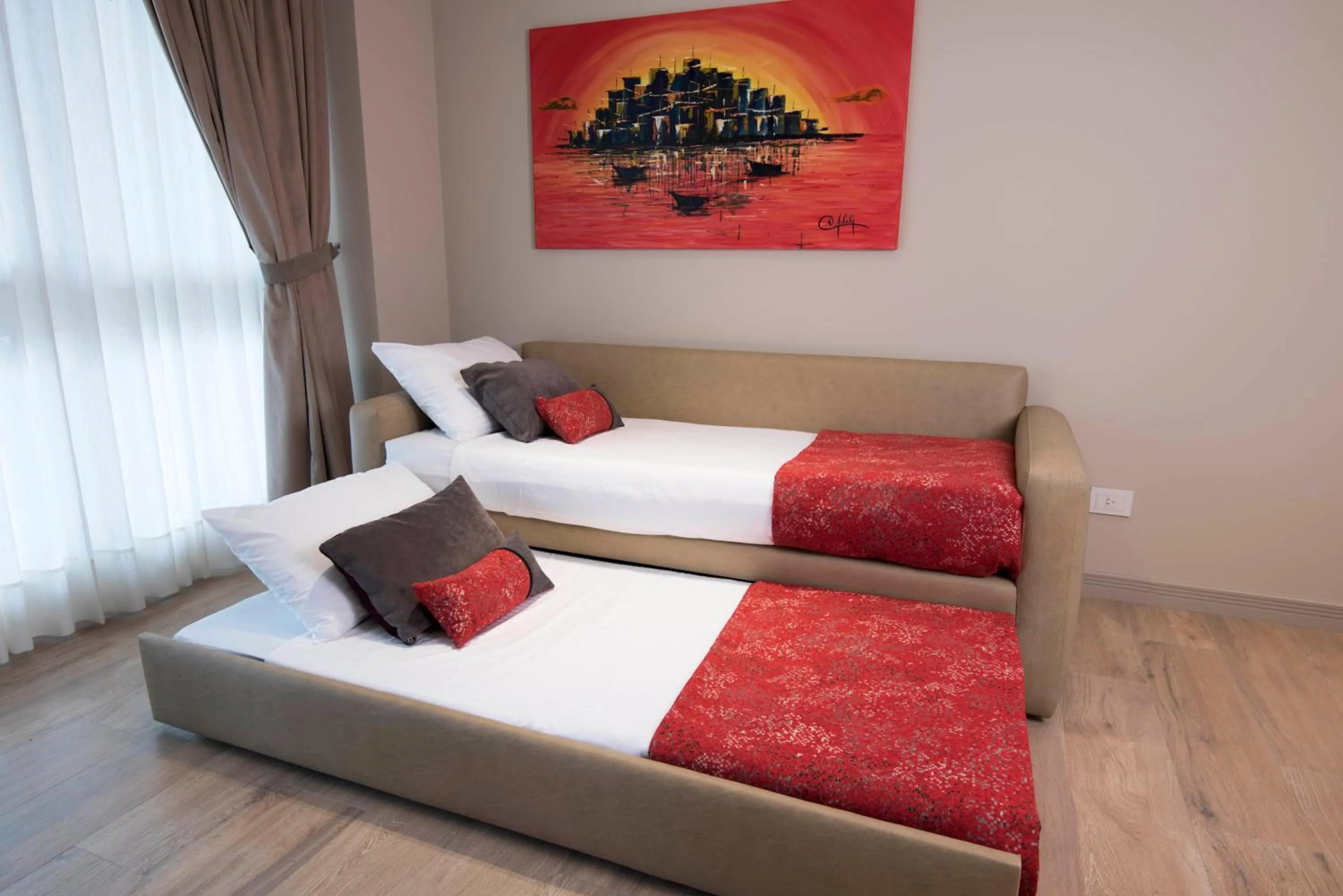 Bed in ARC Arenales Studios & Suites