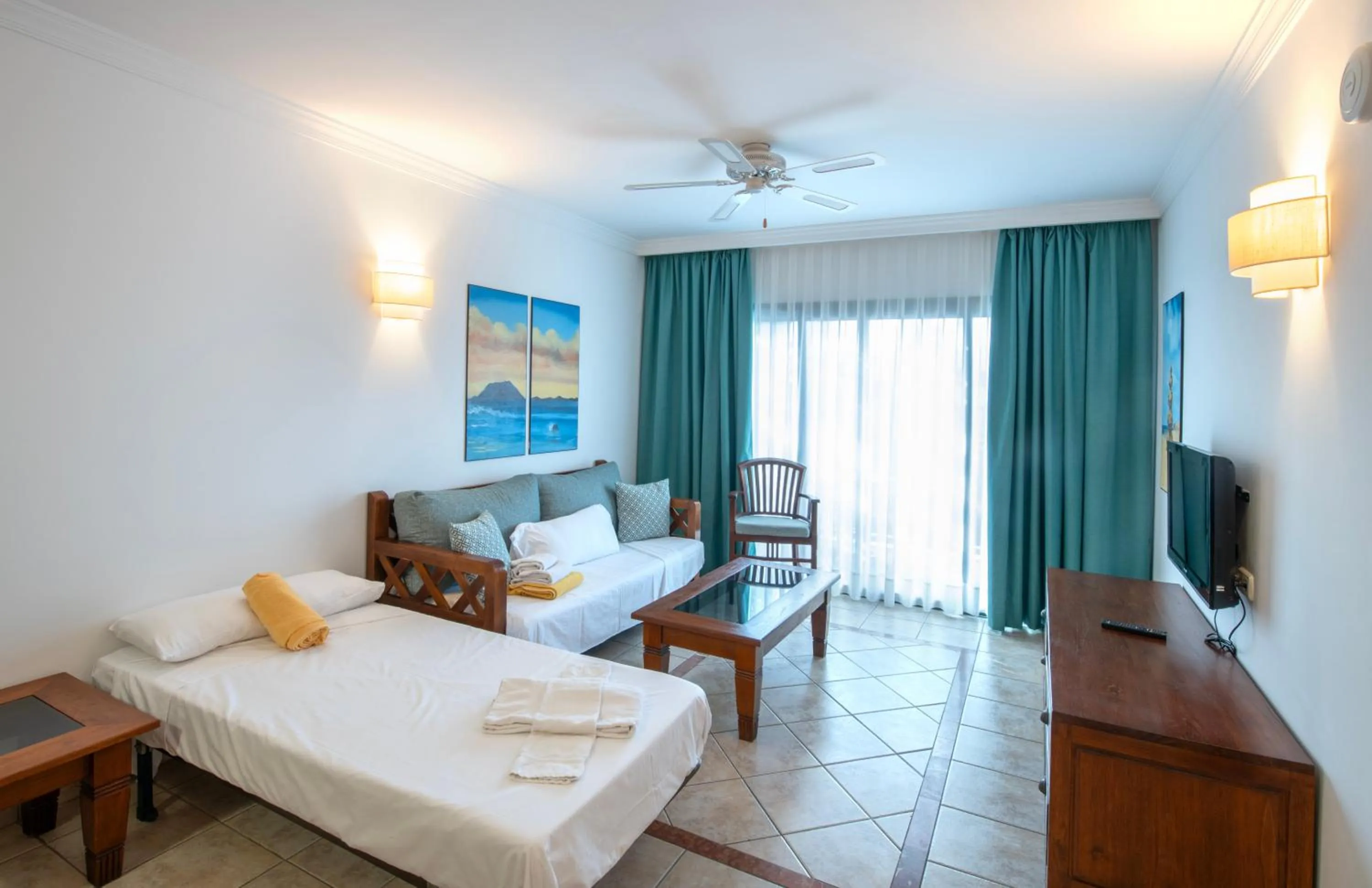 Living room, Bed in Las Marismas de Corralejo