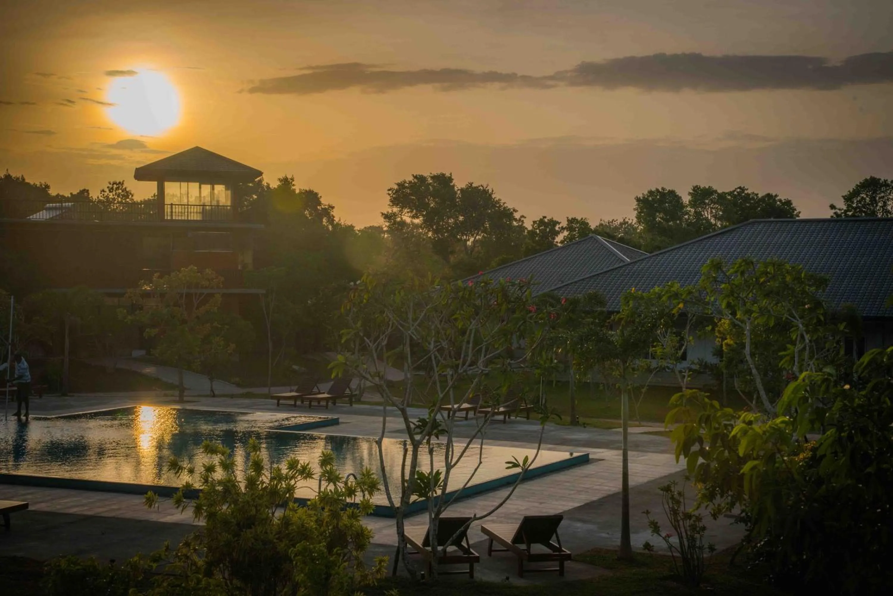 Pool view in Sungreen Resort Habarana