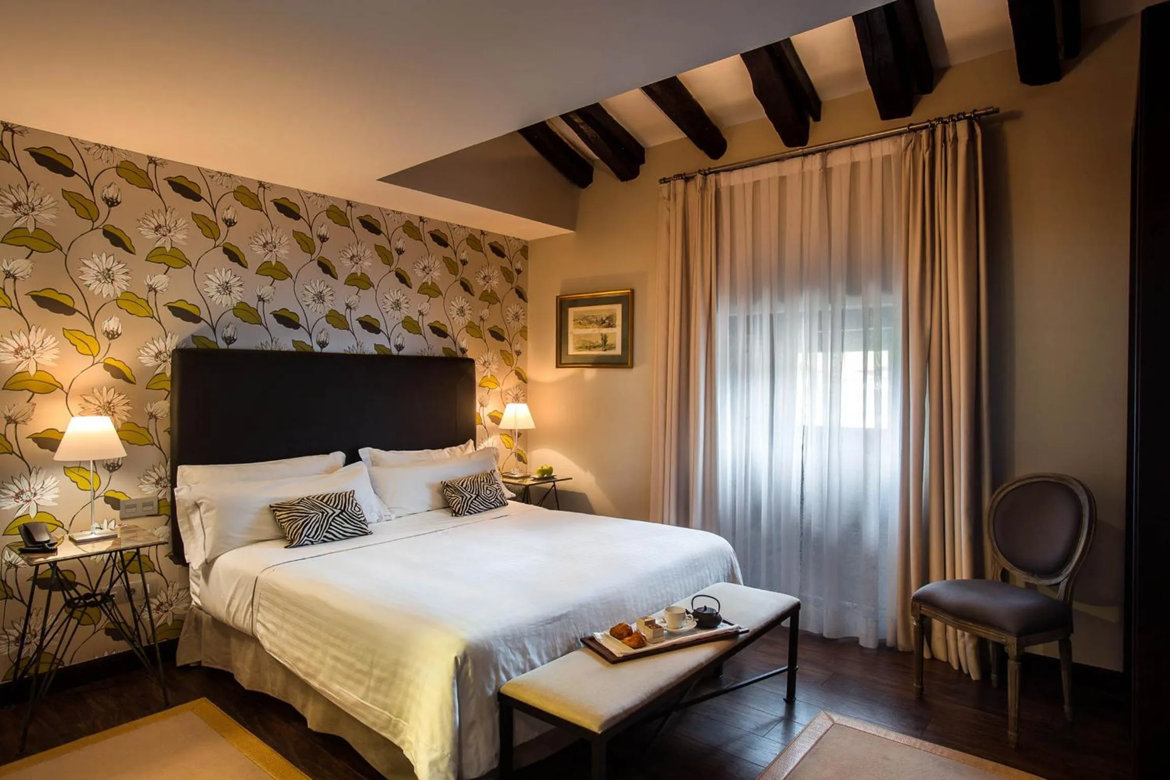 Bed in Iriarte Jauregia Hotel