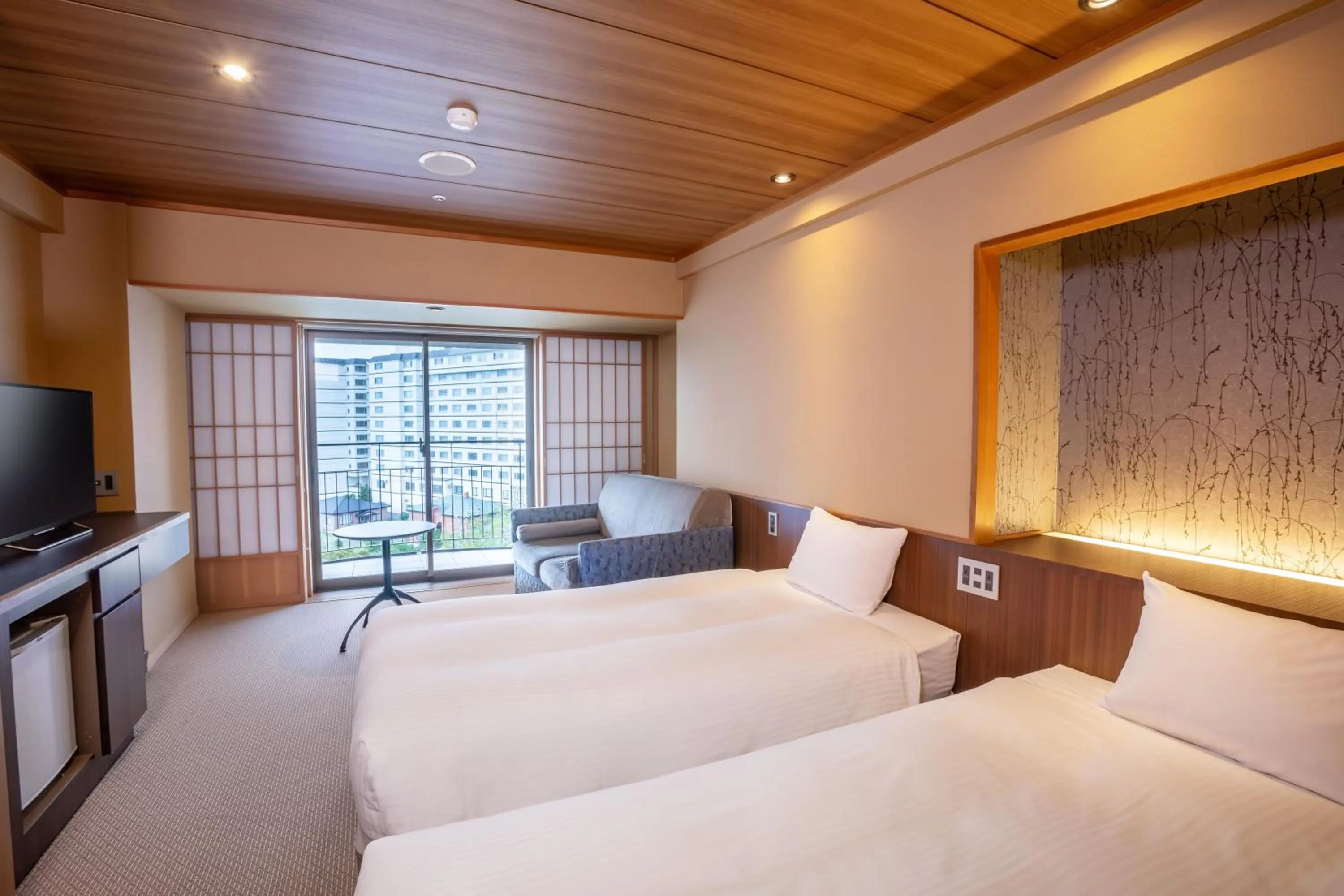 Photo of the whole room, Bed in Hakodate Hotel Banso