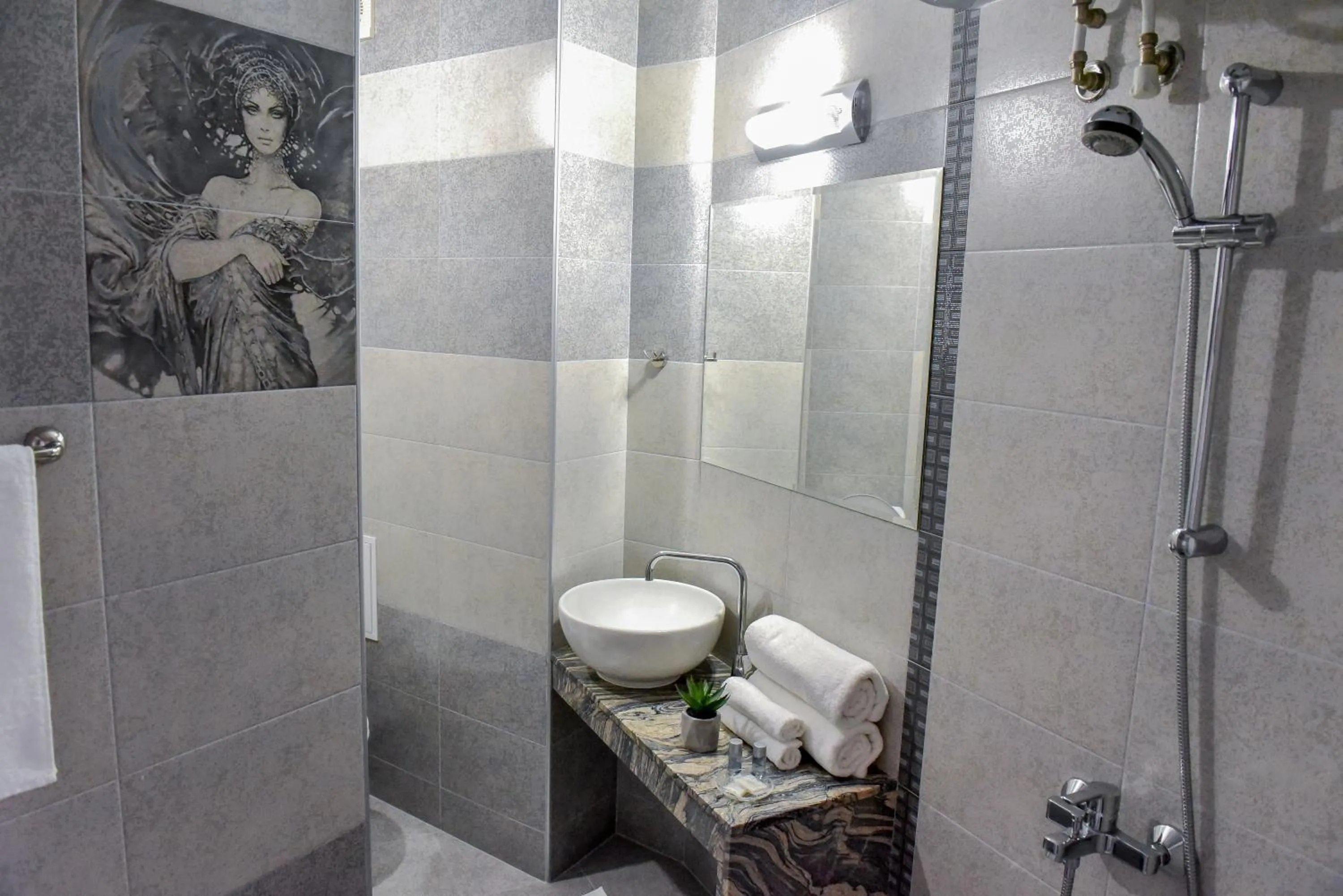 Shower in Central Guest Rooms