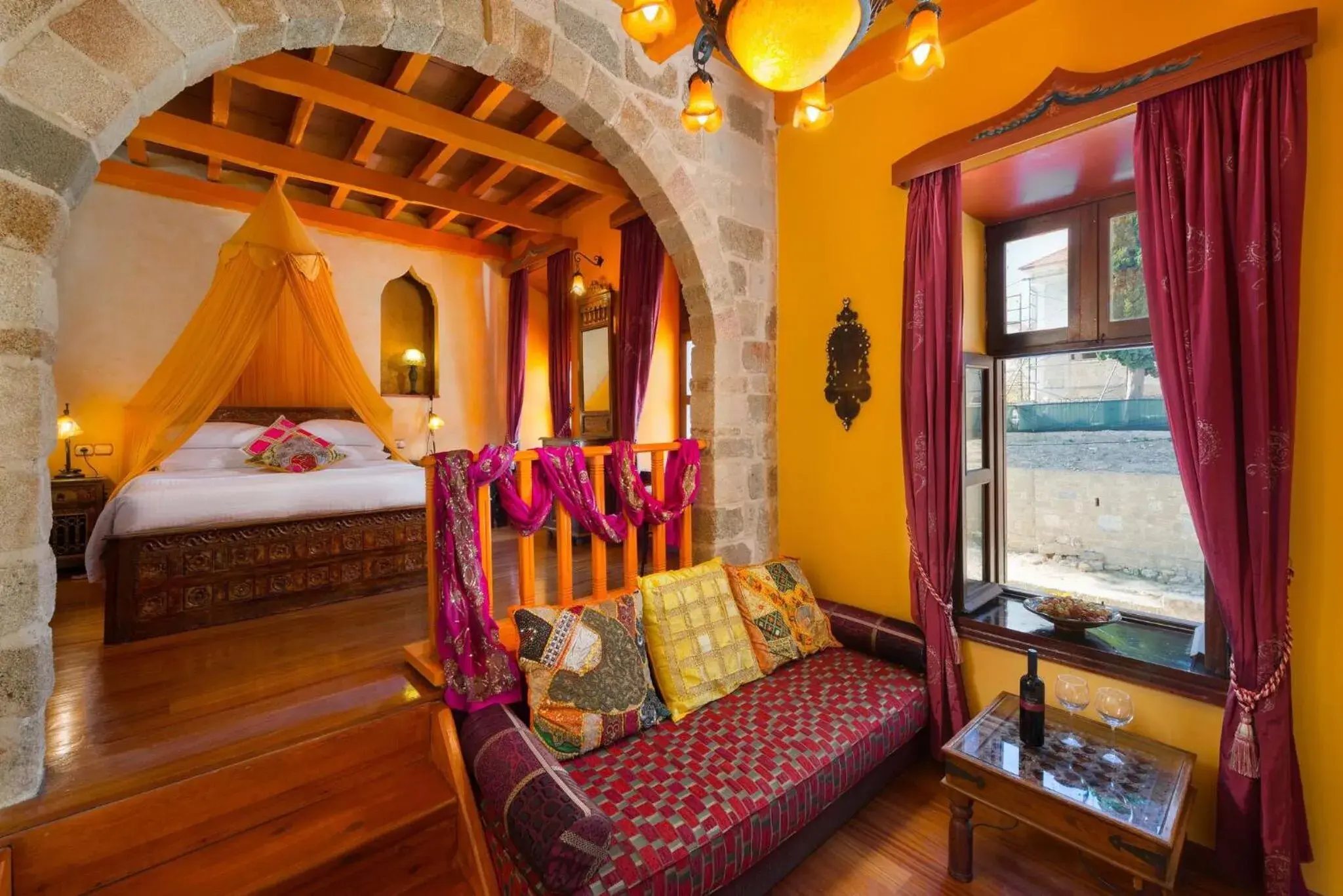 Superior Suite with Spa Bath and View to the Grand Master Palace in Nikos Takis Fashion Boutique Hotel Superior Suite with Spa Bath and View to the Grand Master Palace in Nikos Takis Fashion Boutique Hotel