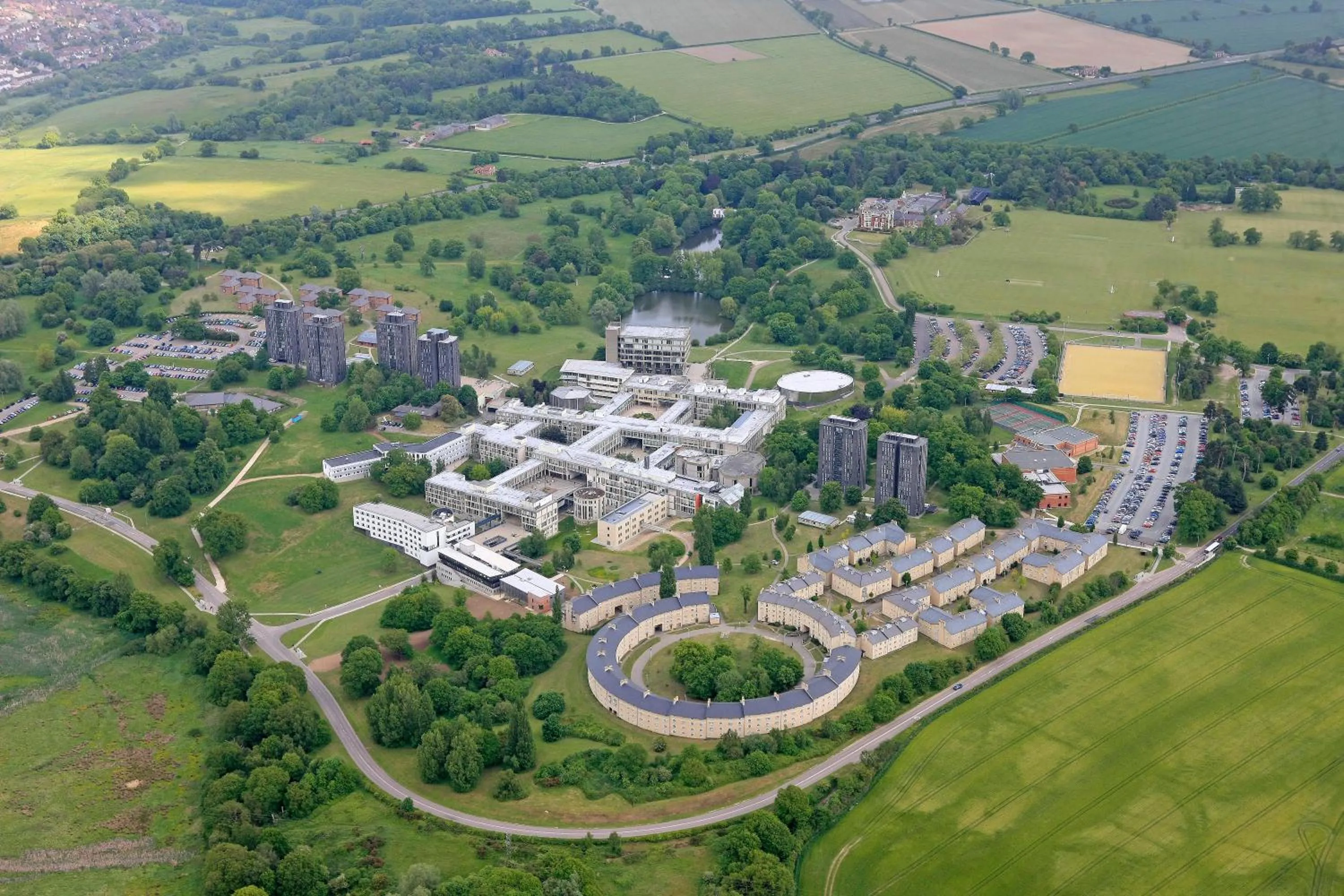 Bird's eye view in University of Essex - Colchester Campus