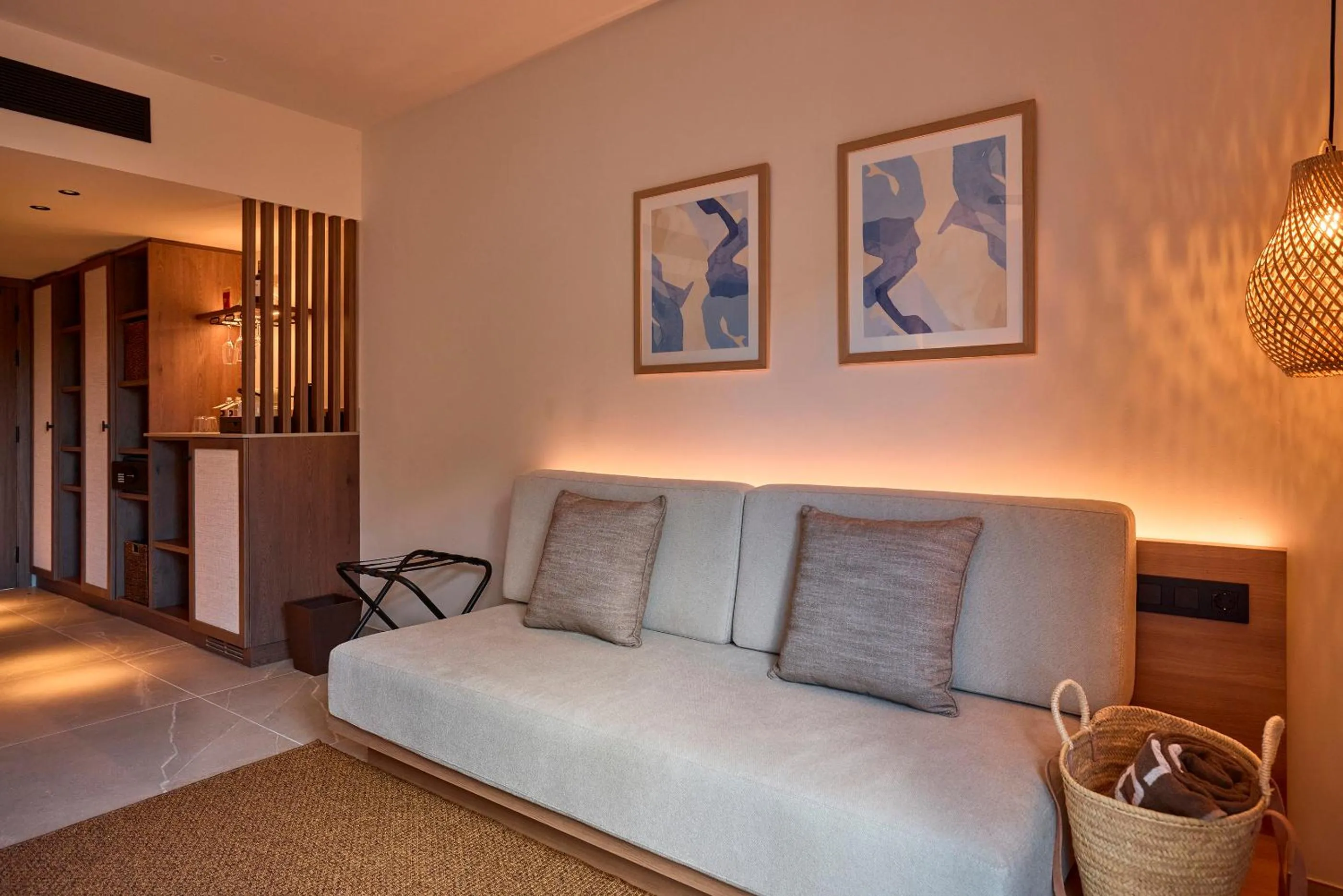 Living room, Bed in Purobeach Resort Santa Ponsa - New Opening
