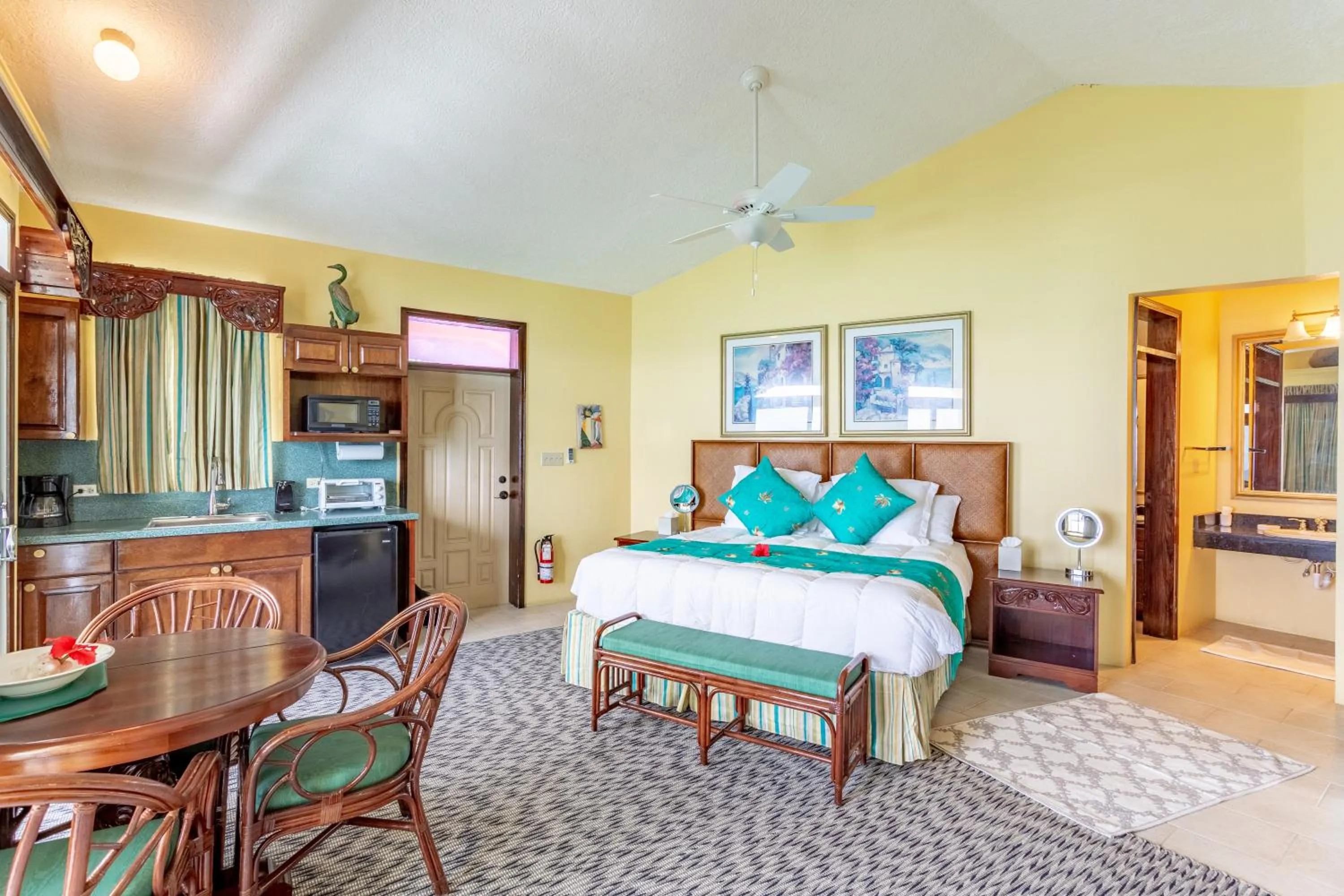 Bed in Sebastian's on the beach hotel