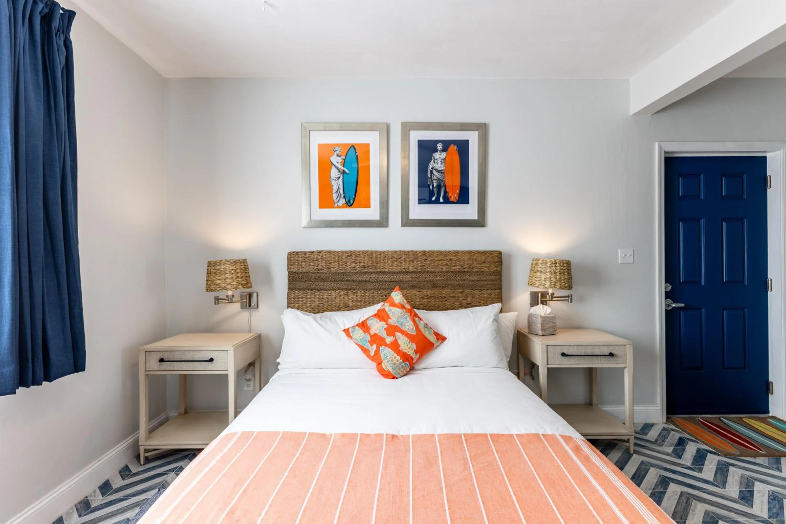 Bed in Sebastian's on the beach hotel