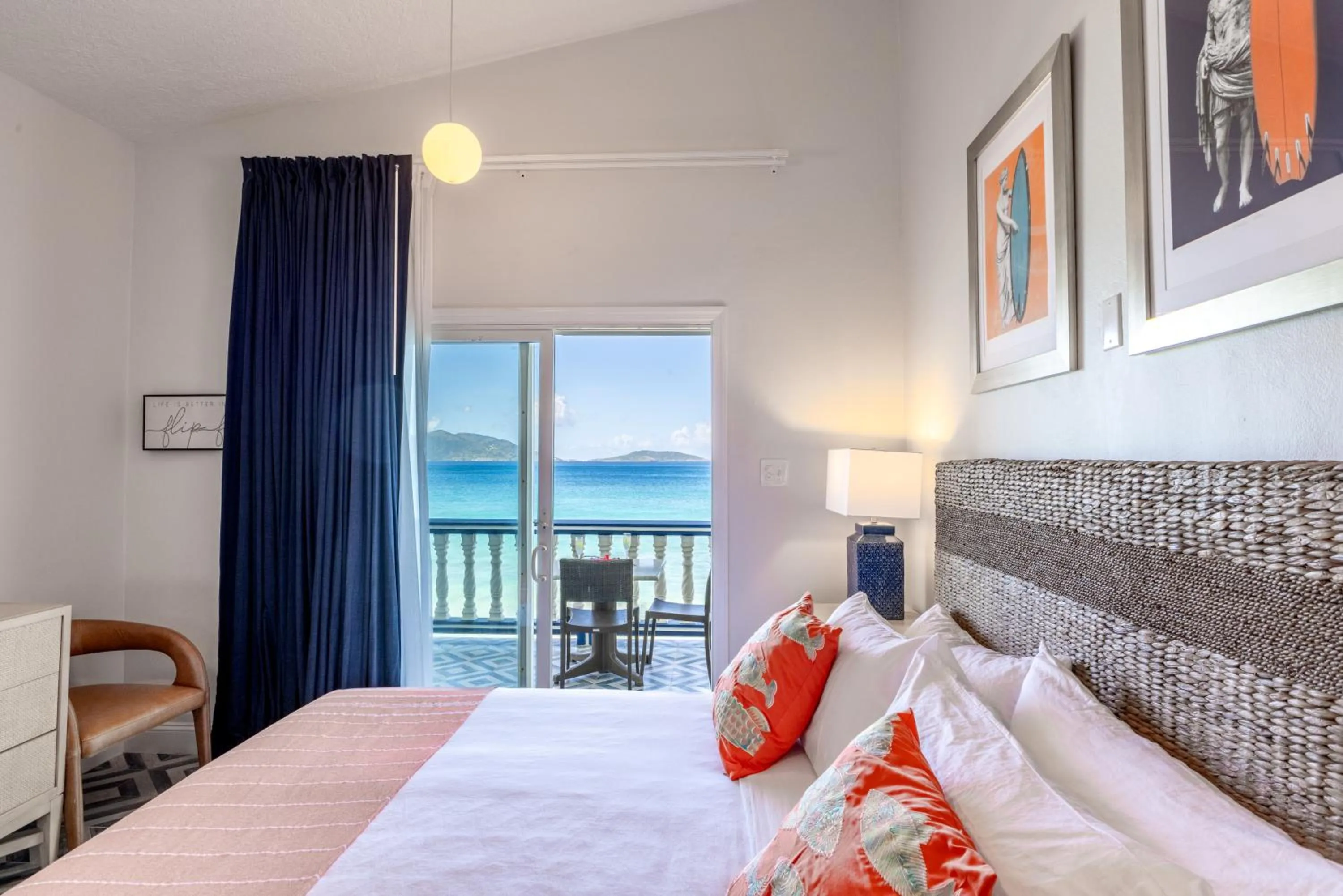 Bed in Sebastian's on the beach hotel