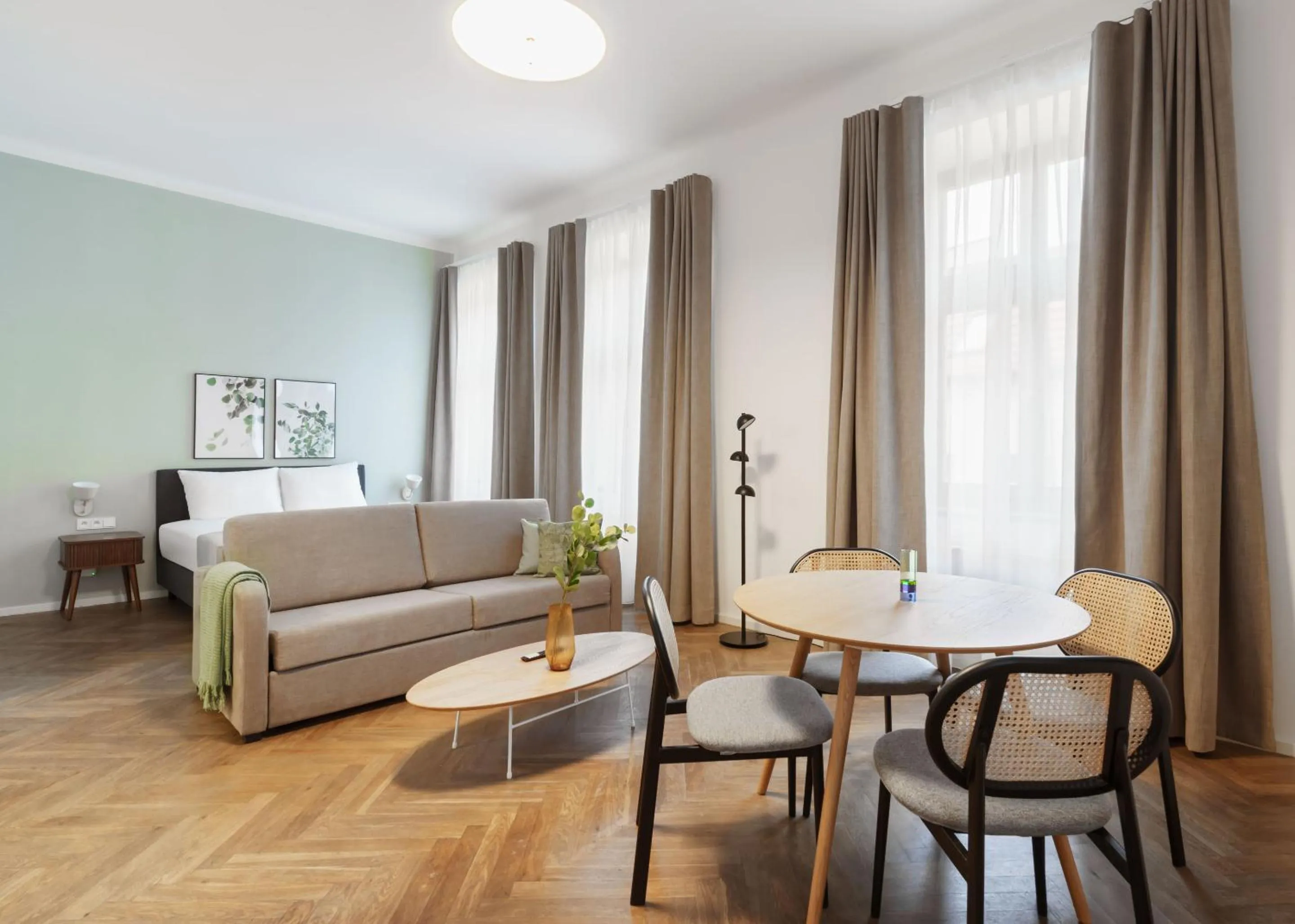 Seating area in Limehome Prague Halkova